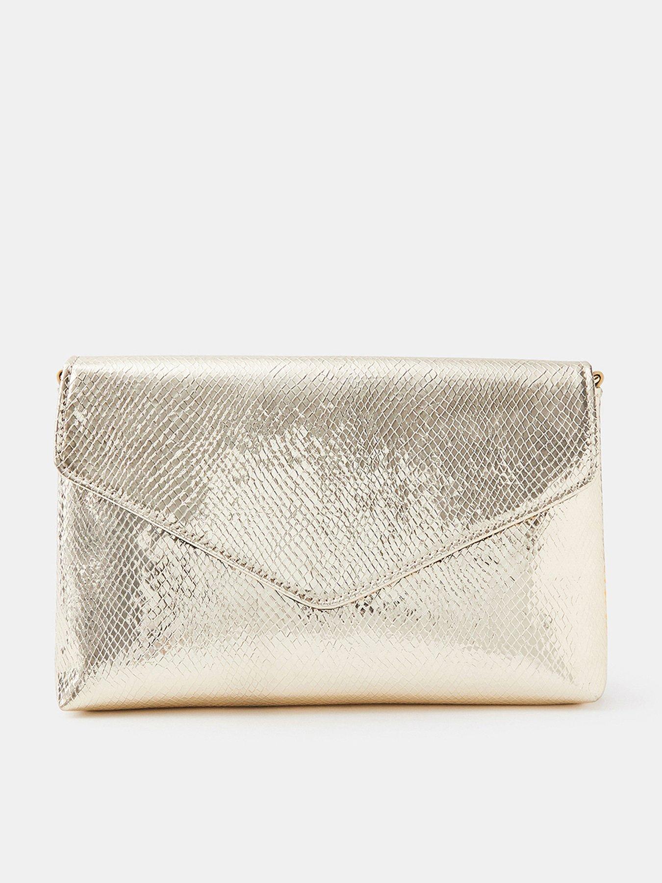 Image 1 of 5 of Accessorize Metallic Envelope Crossbody Bag