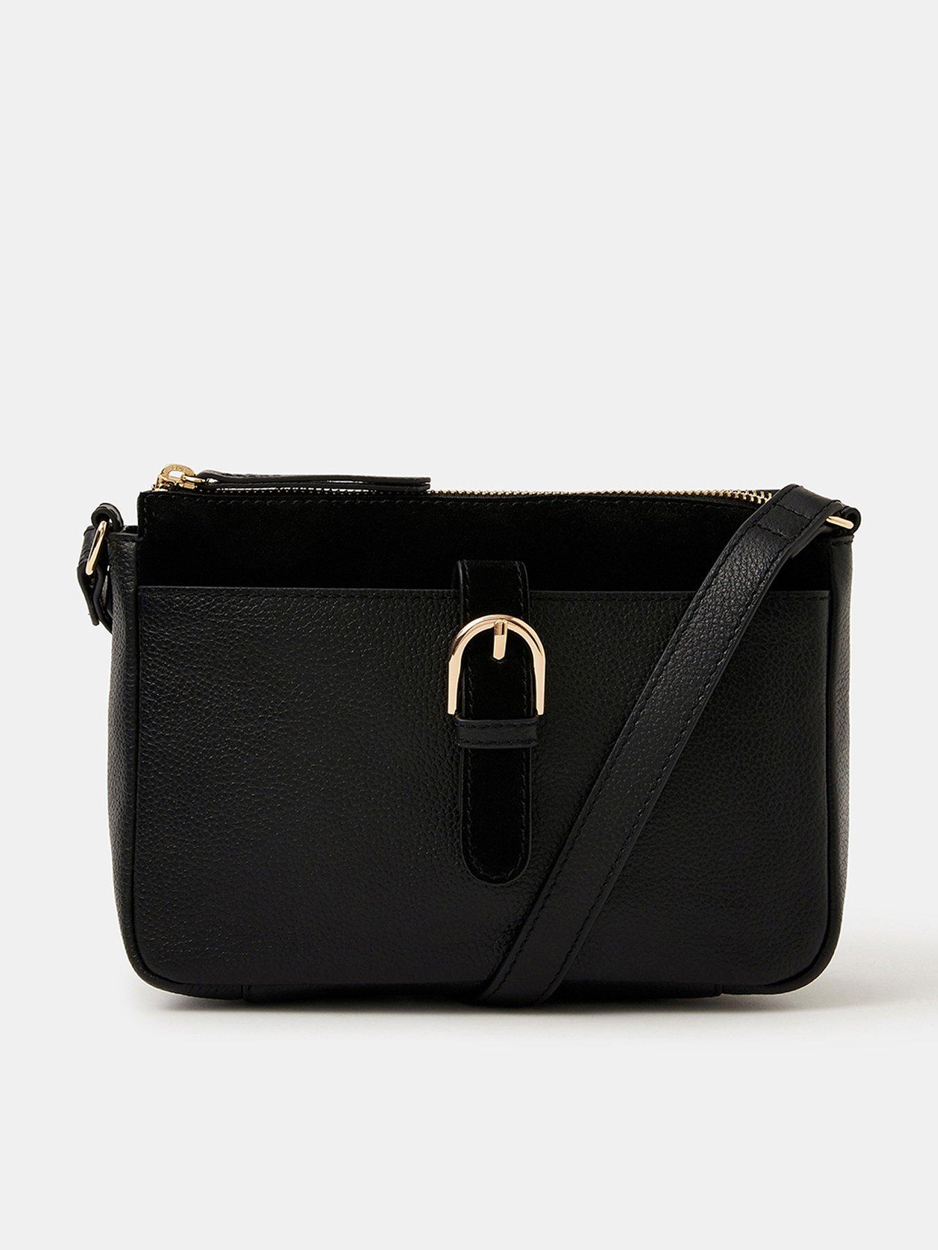 Image 1 of 4 of Accessorize Buckle Leather Crossbody Bag