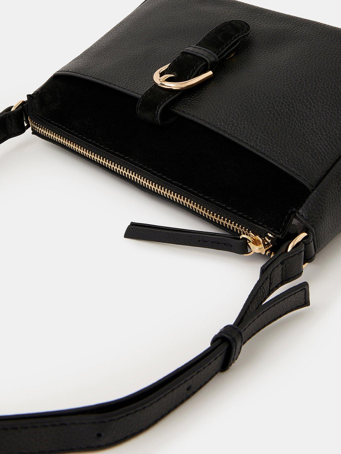 Image 3 of 4 of Accessorize Buckle Leather Crossbody Bag