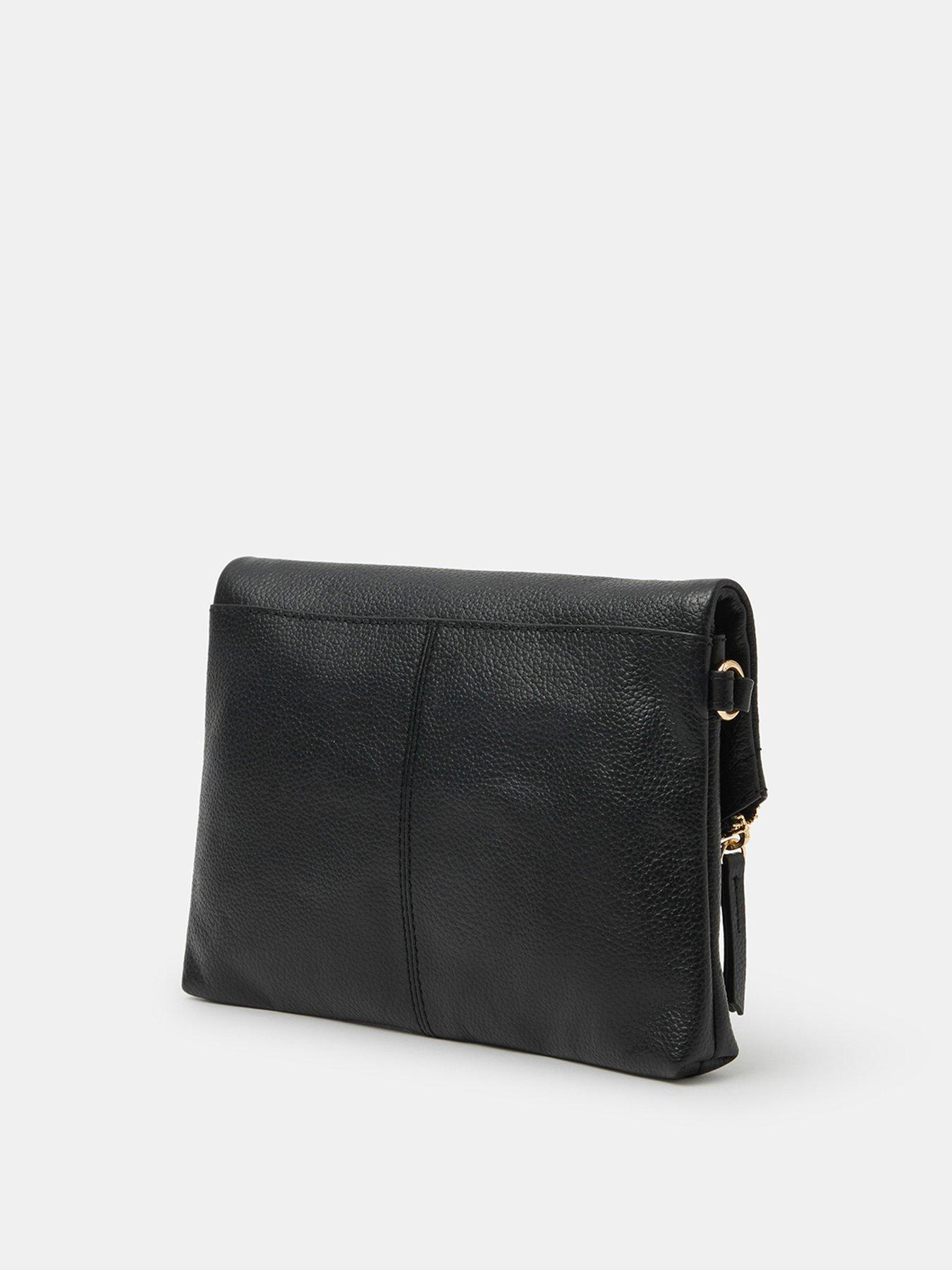 Image 3 of 5 of Accessorize Curved Foldover Leather Wristlet Bag