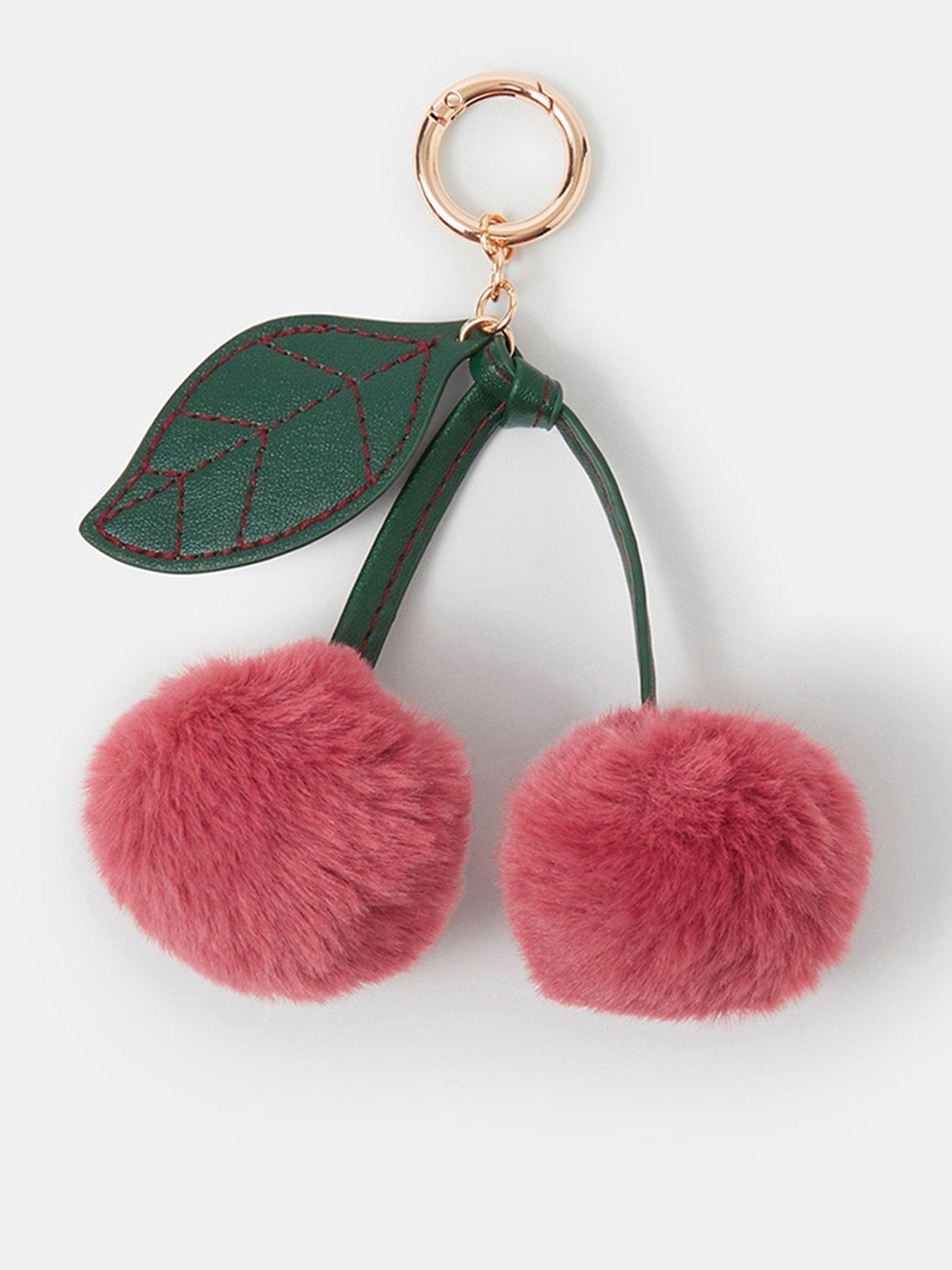 Accessorize Fluffy Cherry Bag Charm