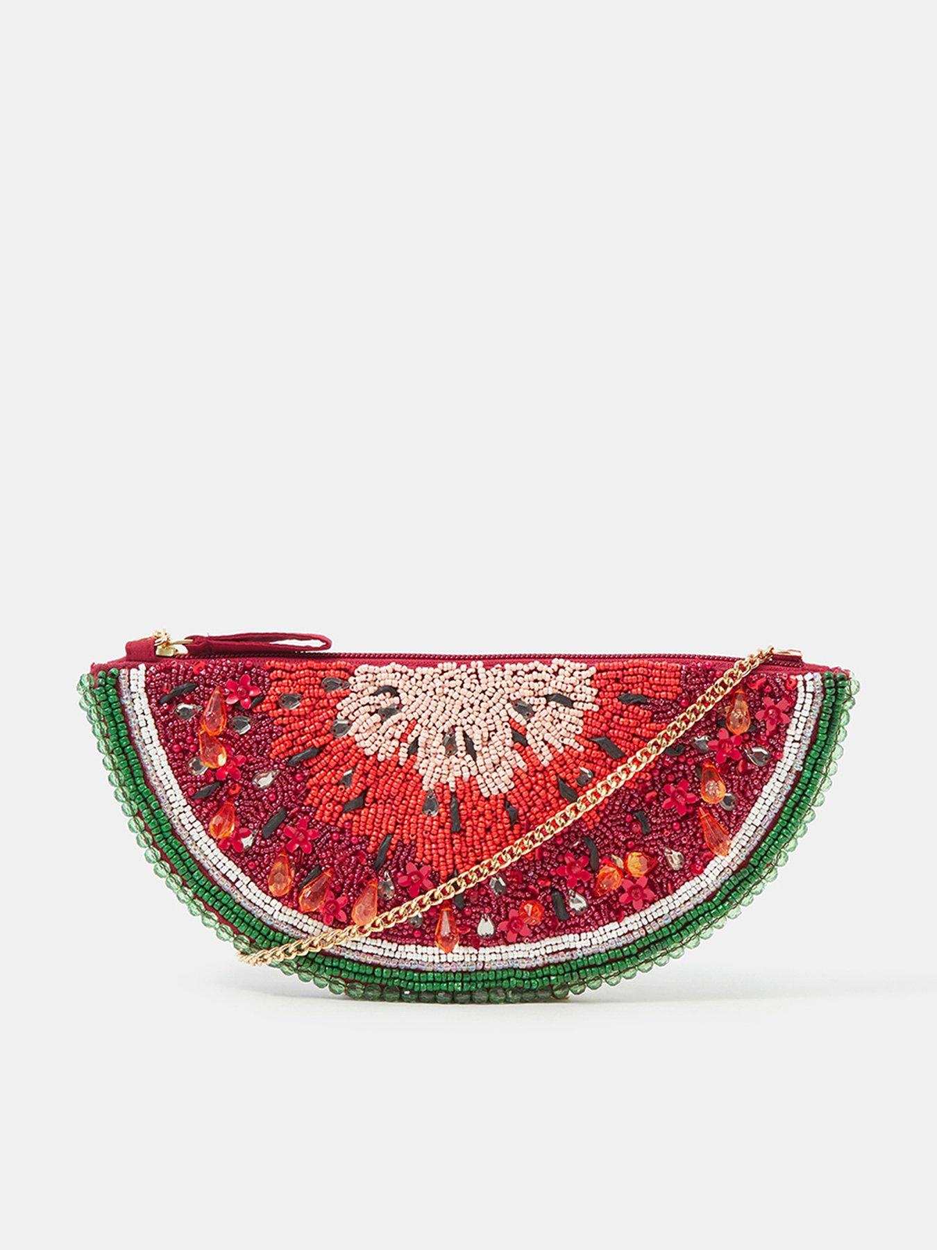 Accessorize Beaded Watermelon Crossbody Bag