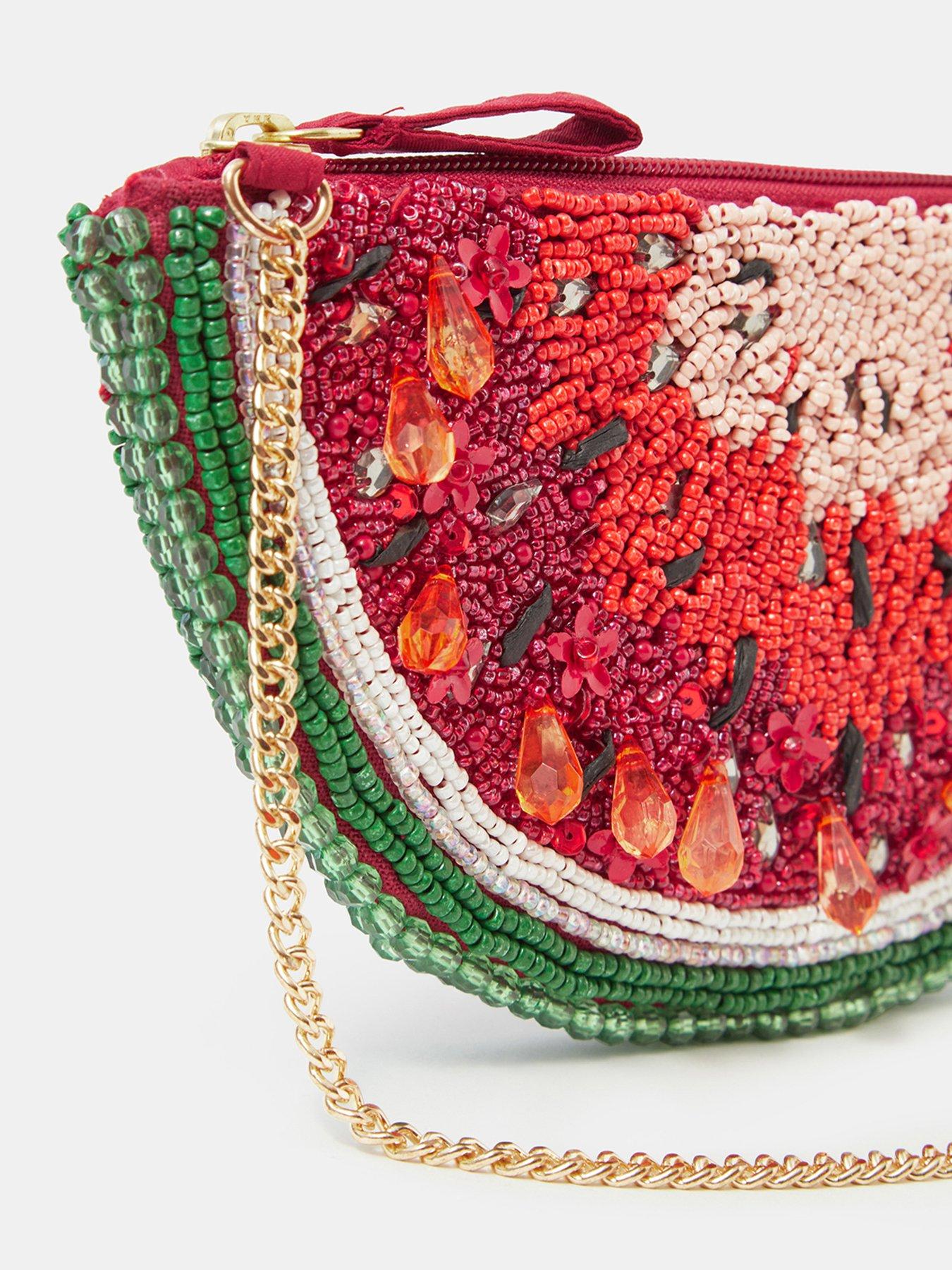 Image 5 of 5 of Accessorize Beaded Watermelon Crossbody Bag