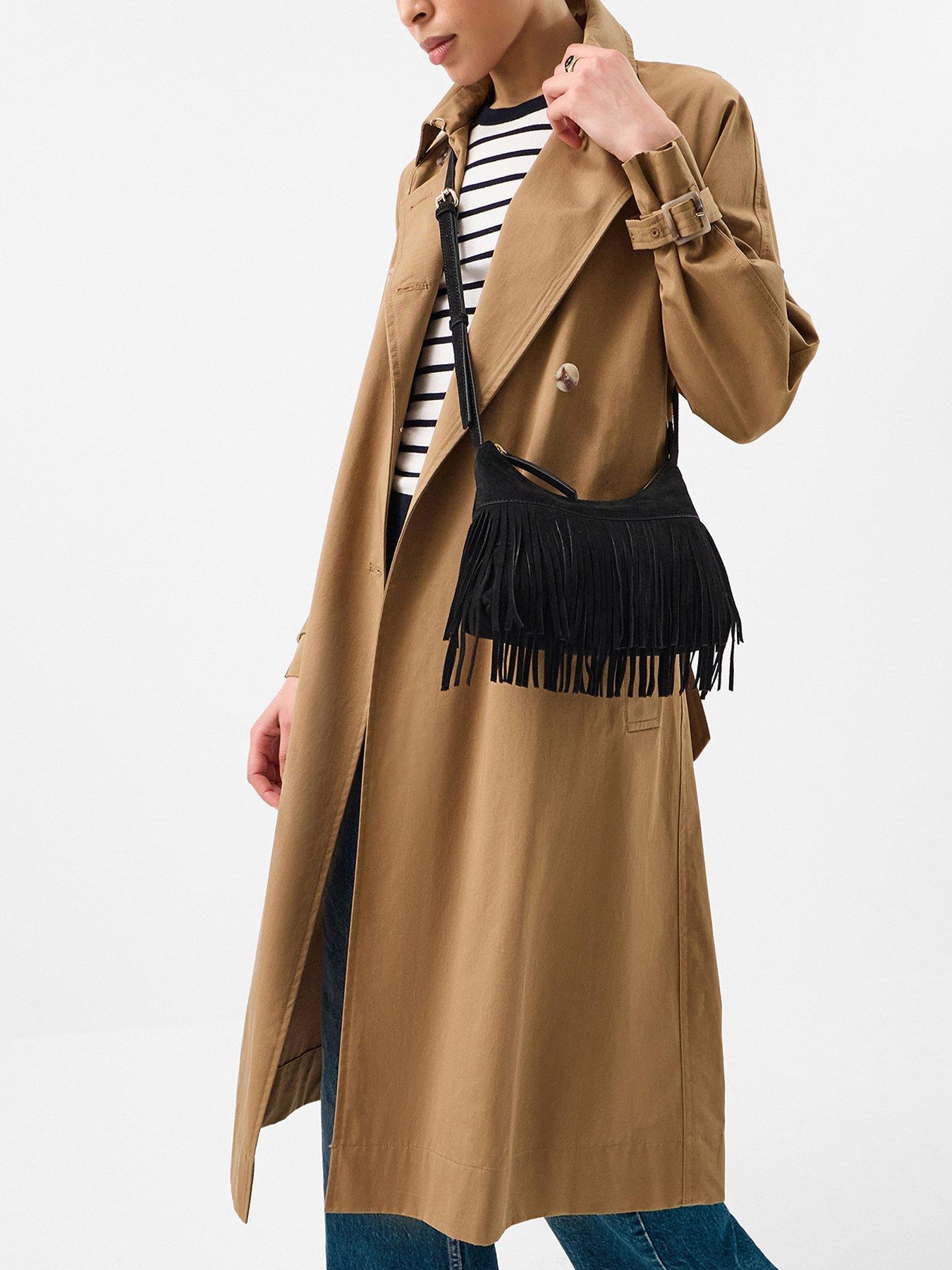 Image 2 of 5 of Accessorize Fringe Suede Crossbody Bag