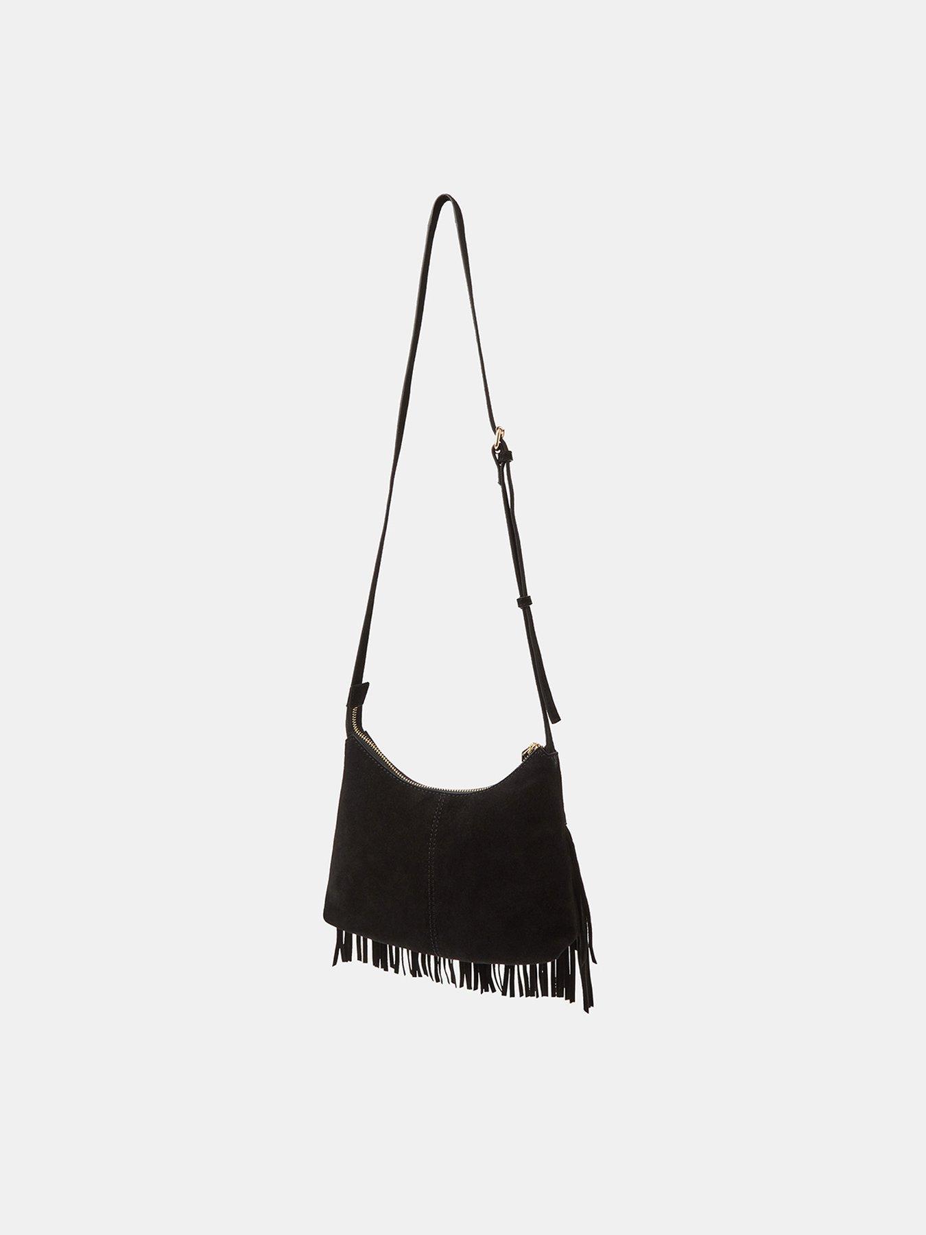 Image 3 of 5 of Accessorize Fringe Suede Crossbody Bag