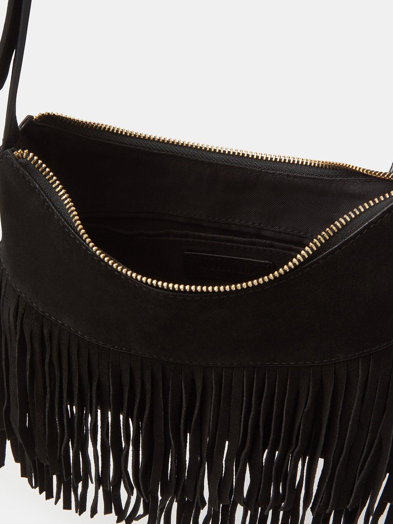 Image 4 of 5 of Accessorize Fringe Suede Crossbody Bag