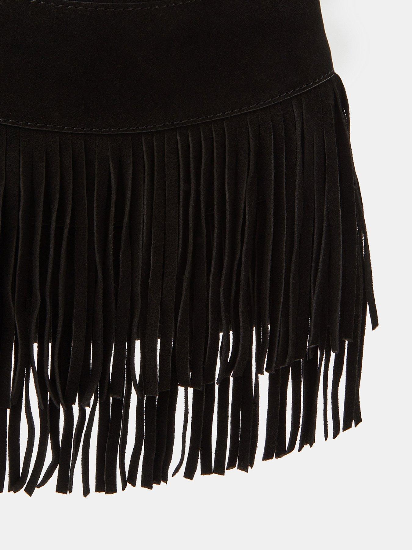 Image 5 of 5 of Accessorize Fringe Suede Crossbody Bag