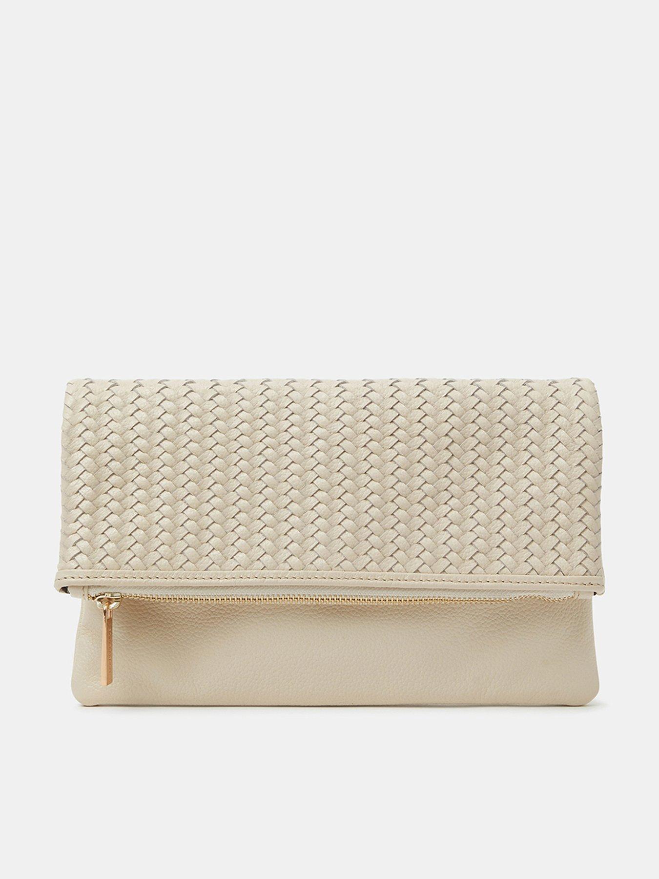 Accessorize Woven Leather Clutch Bag