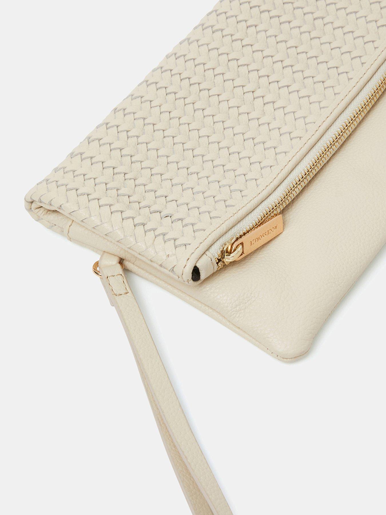 Image 4 of 5 of Accessorize Woven Leather Clutch Bag