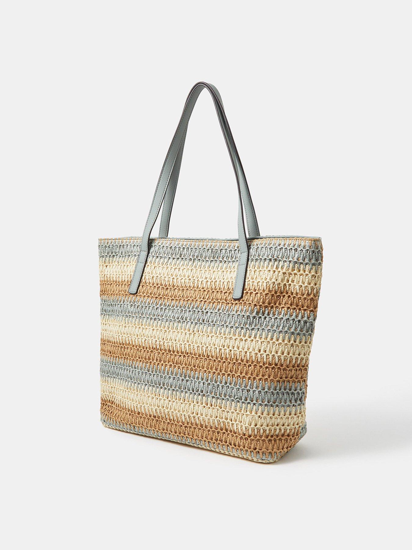 Image 3 of 5 of Accessorize Stripe Raffia Shoulder Bag