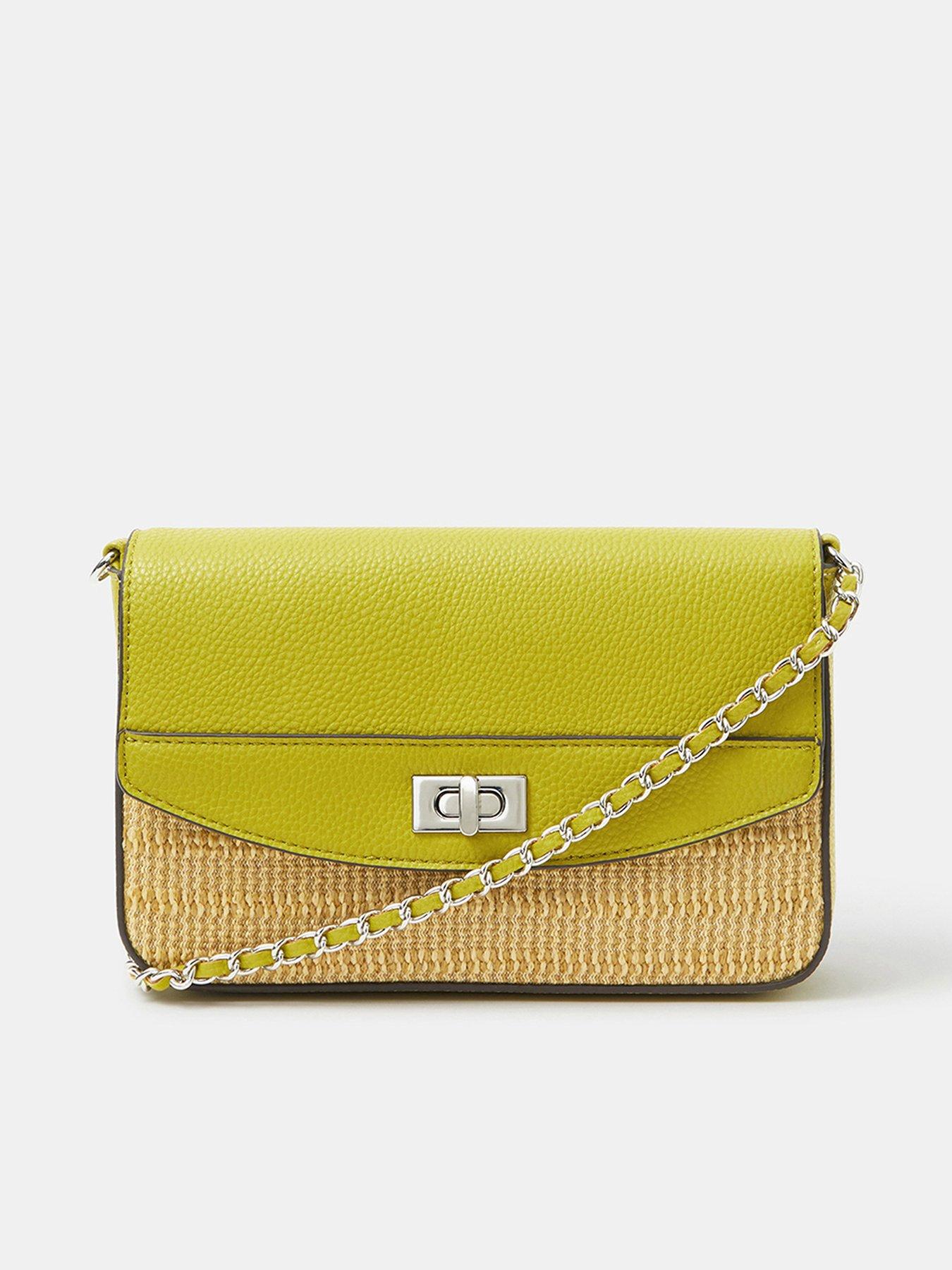 Accessorize Twistlock Raffia Crossbody Bag