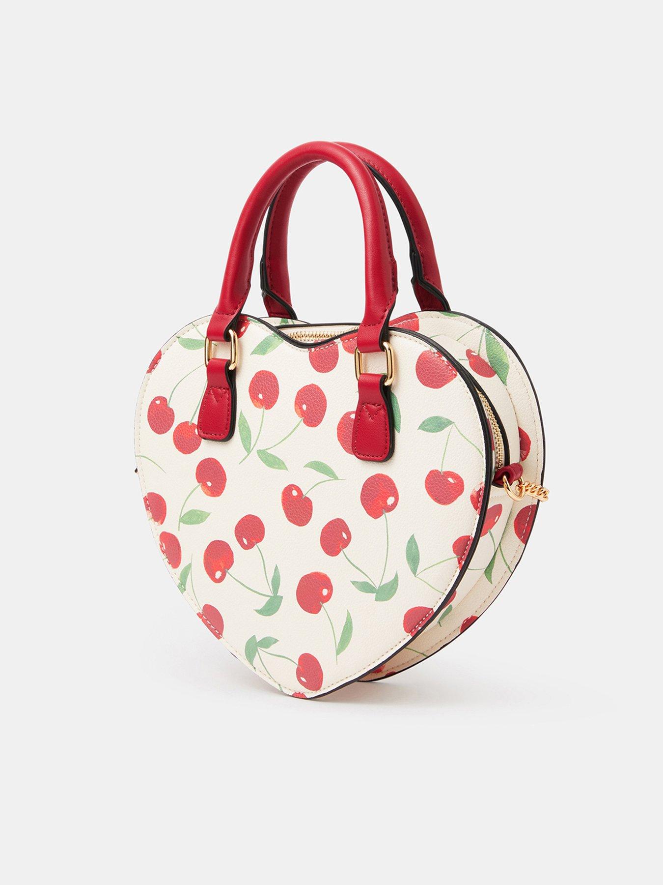 Image 3 of 5 of Accessorize Cherry Print Heart Crossbody Bag