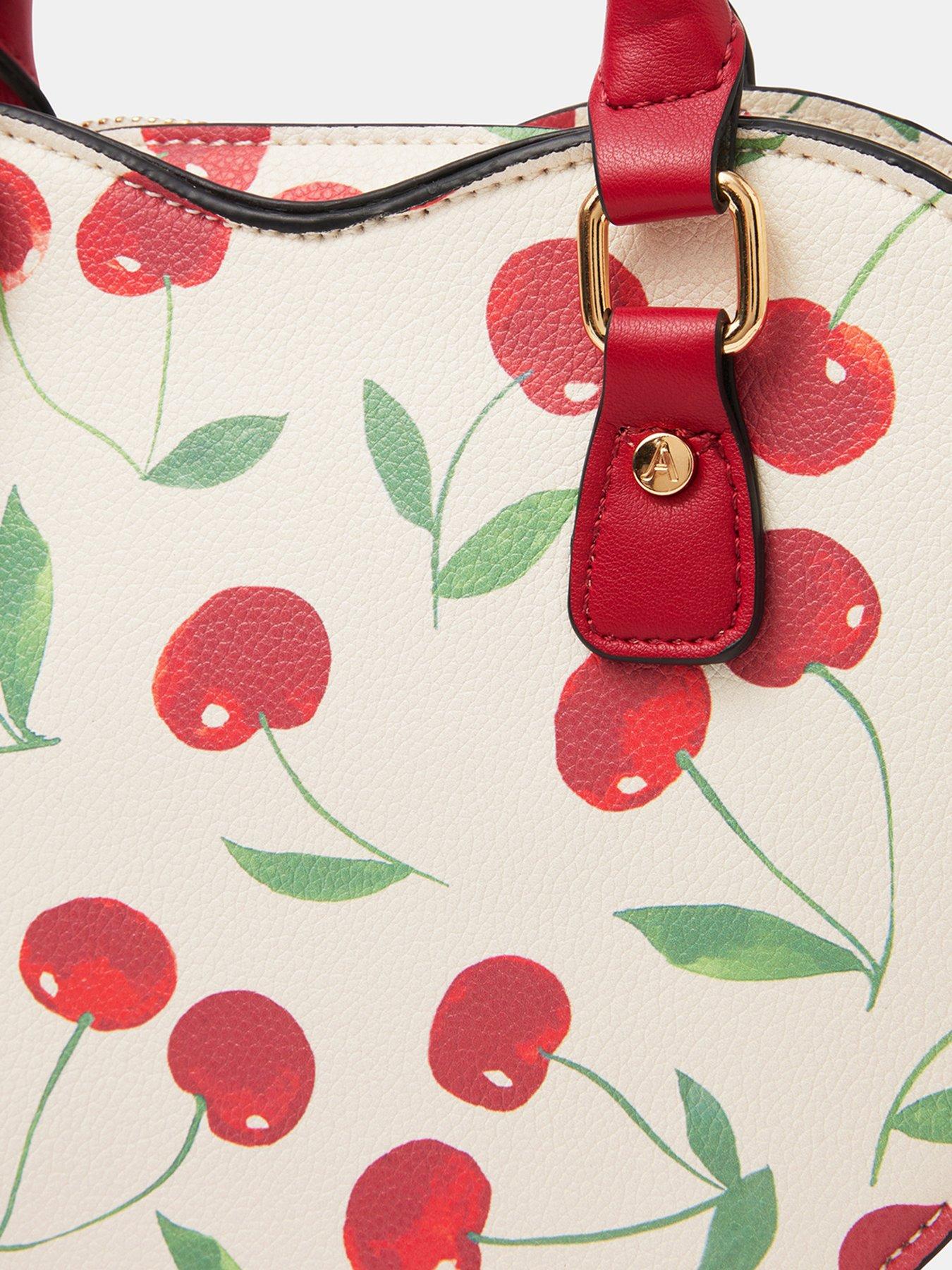 Image 4 of 5 of Accessorize Cherry Print Heart Crossbody Bag