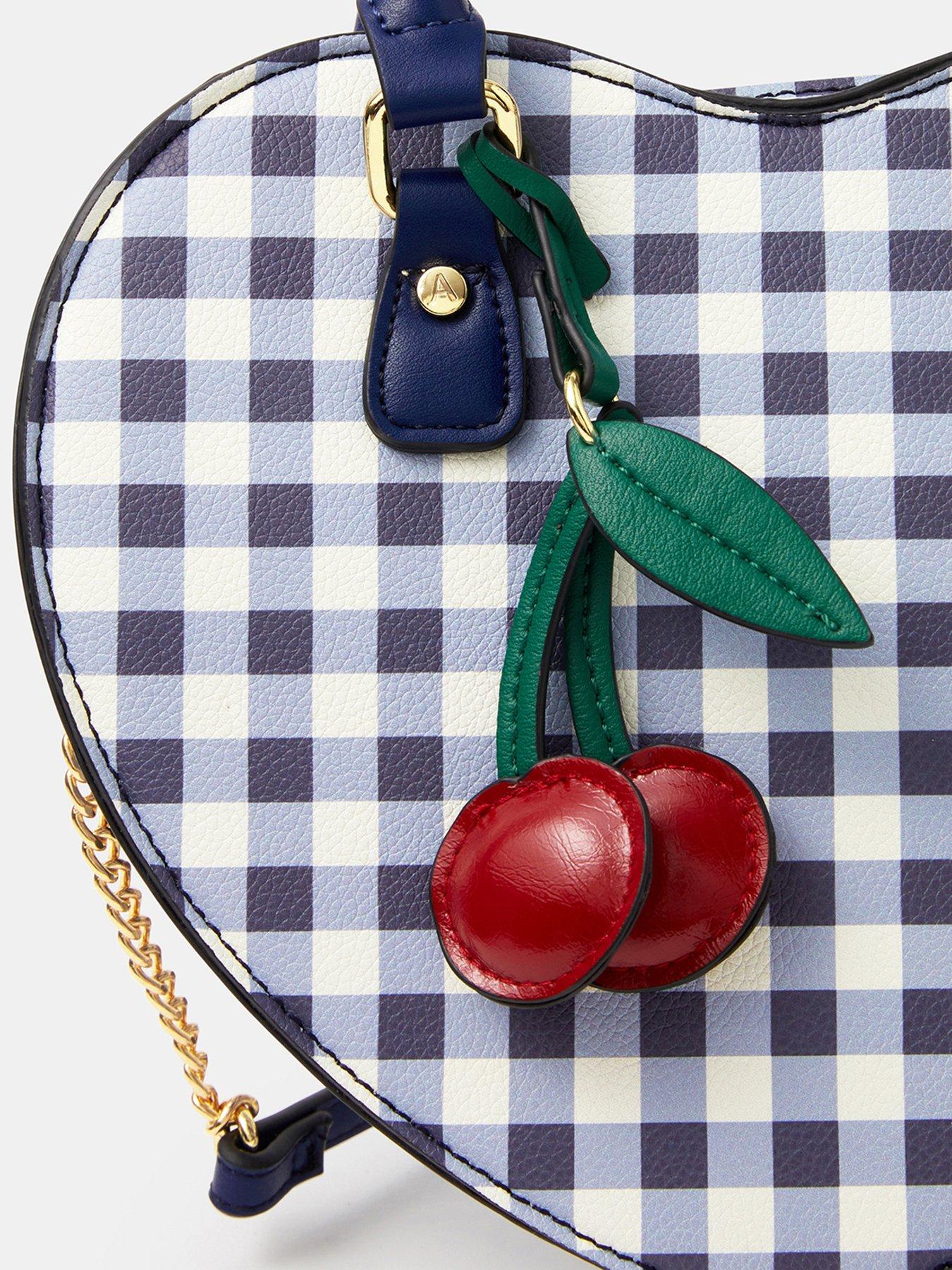 Image 4 of 5 of Accessorize Gingham Heart Crossbody Bag
