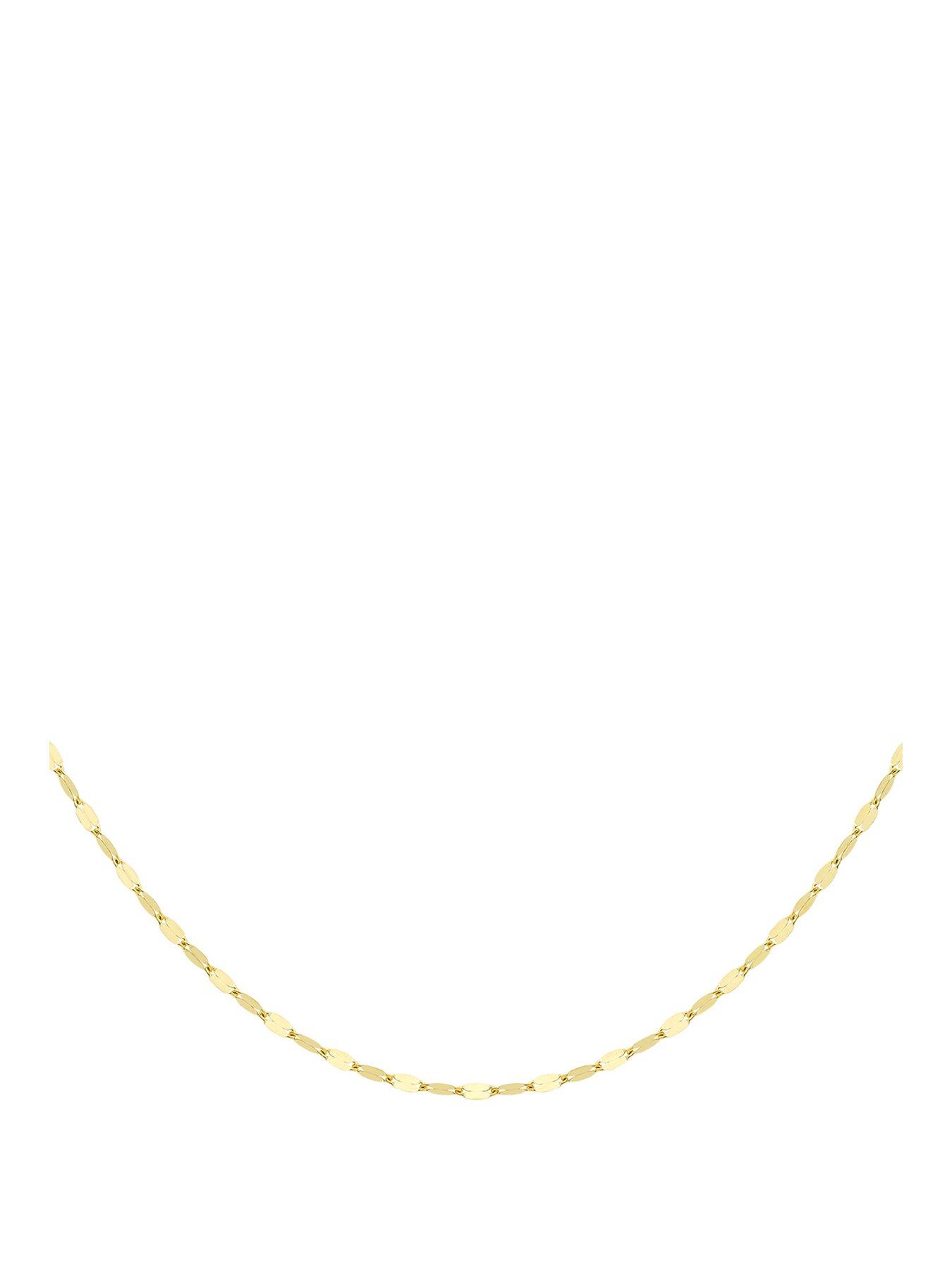 The Love Collection 9ct Yellow Gold 1.5mm Sparkle Forzatina Chain 46cm/18'