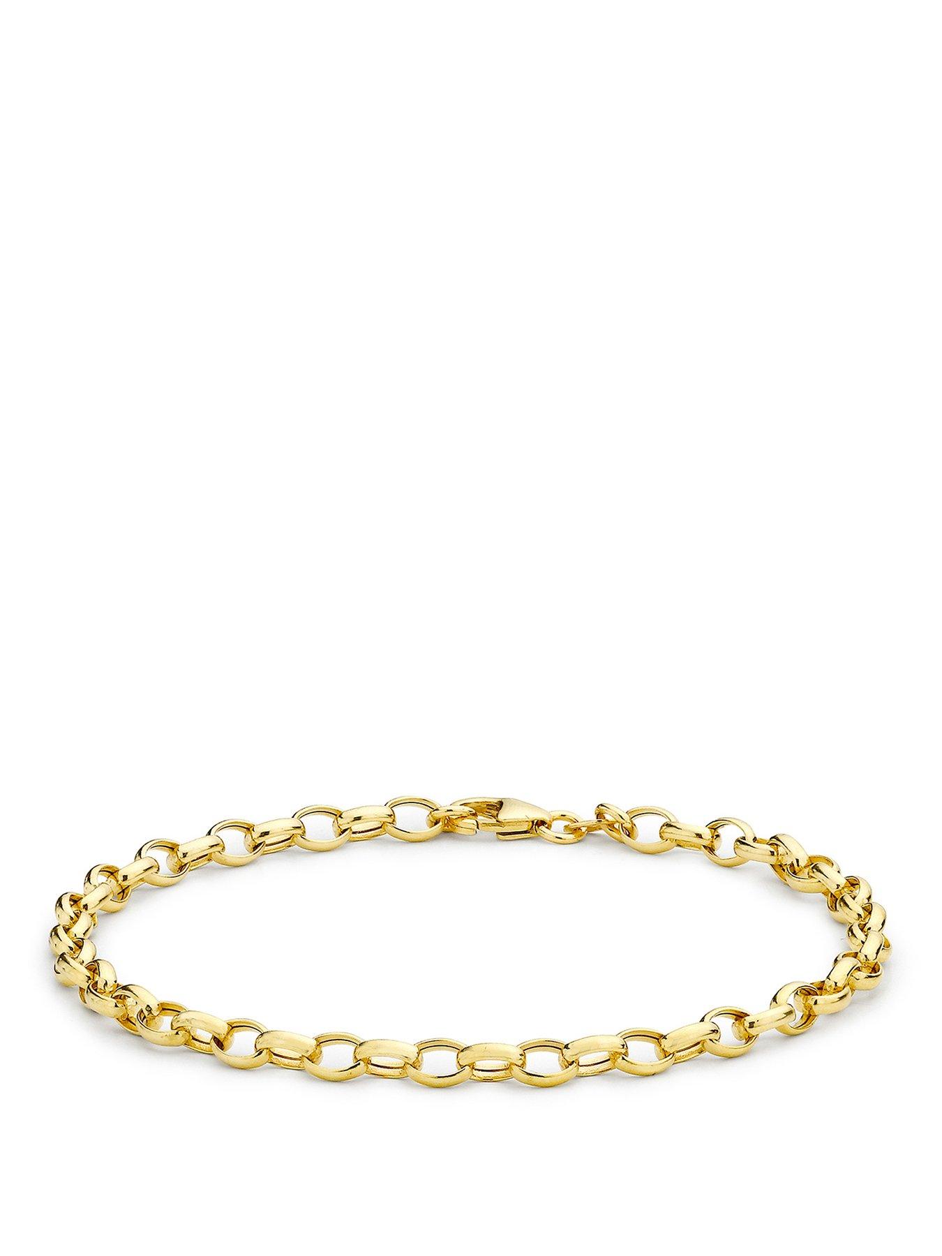 The Love Collection 9ct Yellow Gold 130 Hollow Oval Belcher Bracelet 18cm/7'