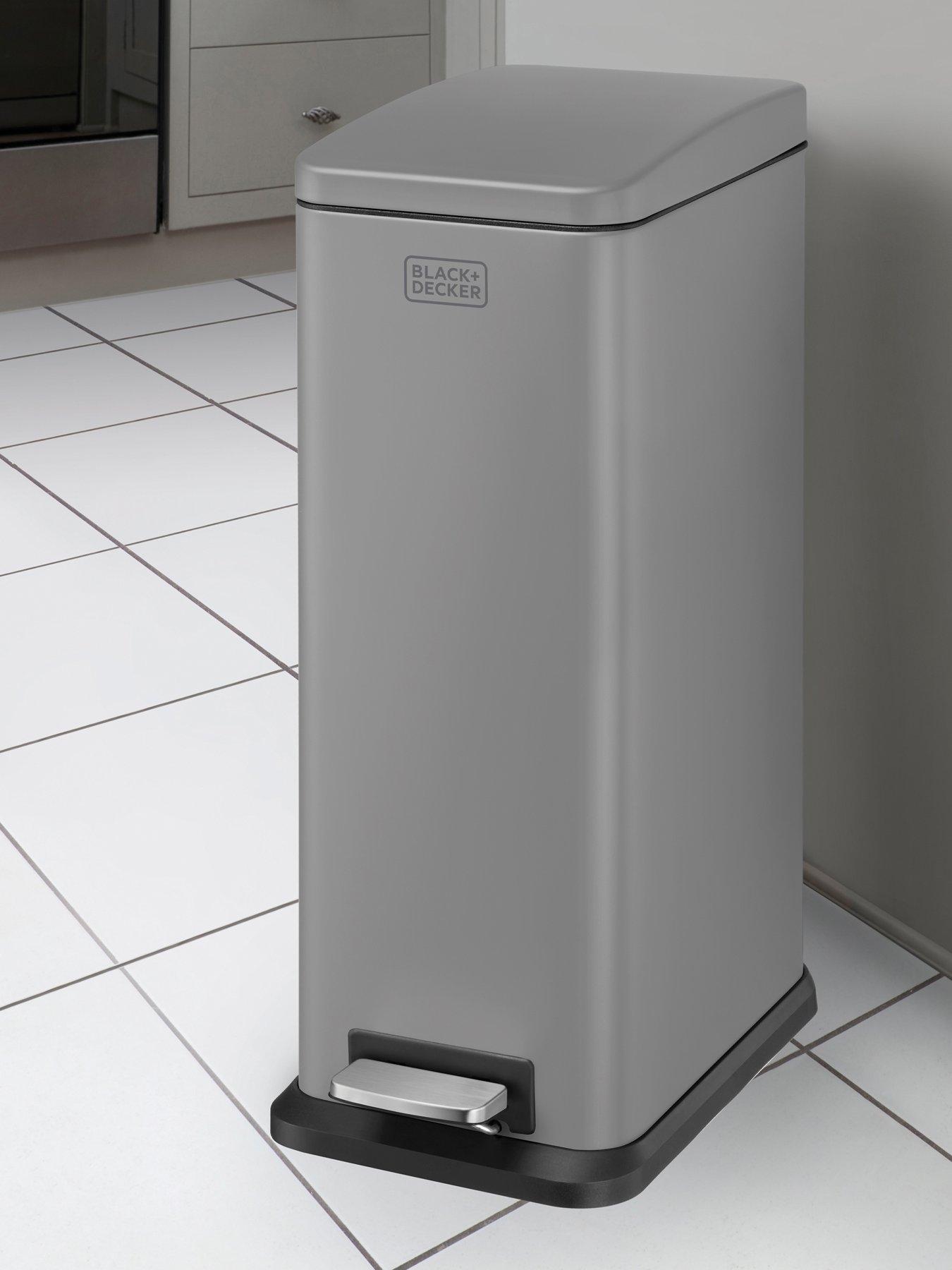 Black & Decker B+d 20l Slimline Soft Close Pedal Bin Grey