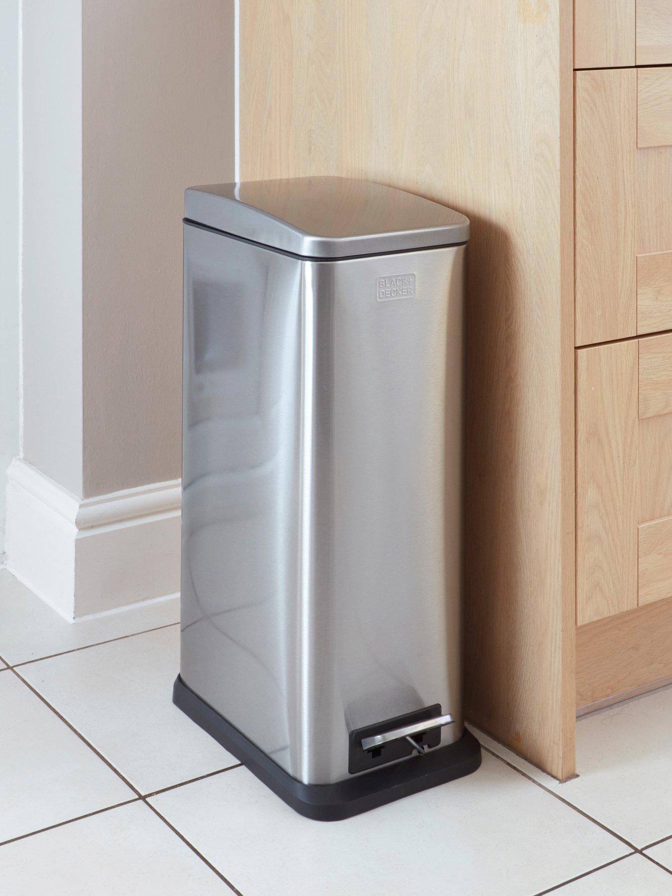 Image 1 of 6 of Black & Decker B+d 20l Slimline Soft Close Pedal Bin