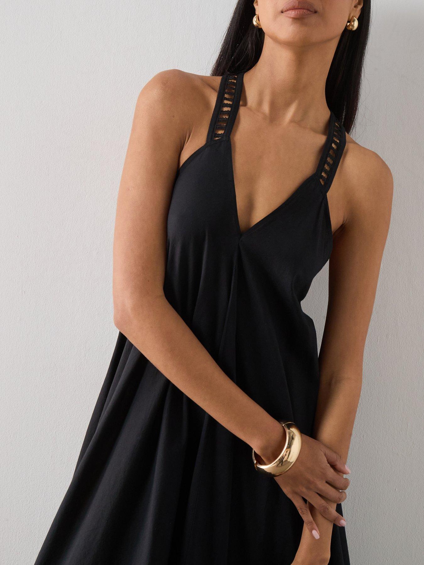 cleo midi dress Cleo Halter Tie Midi Dress in Black