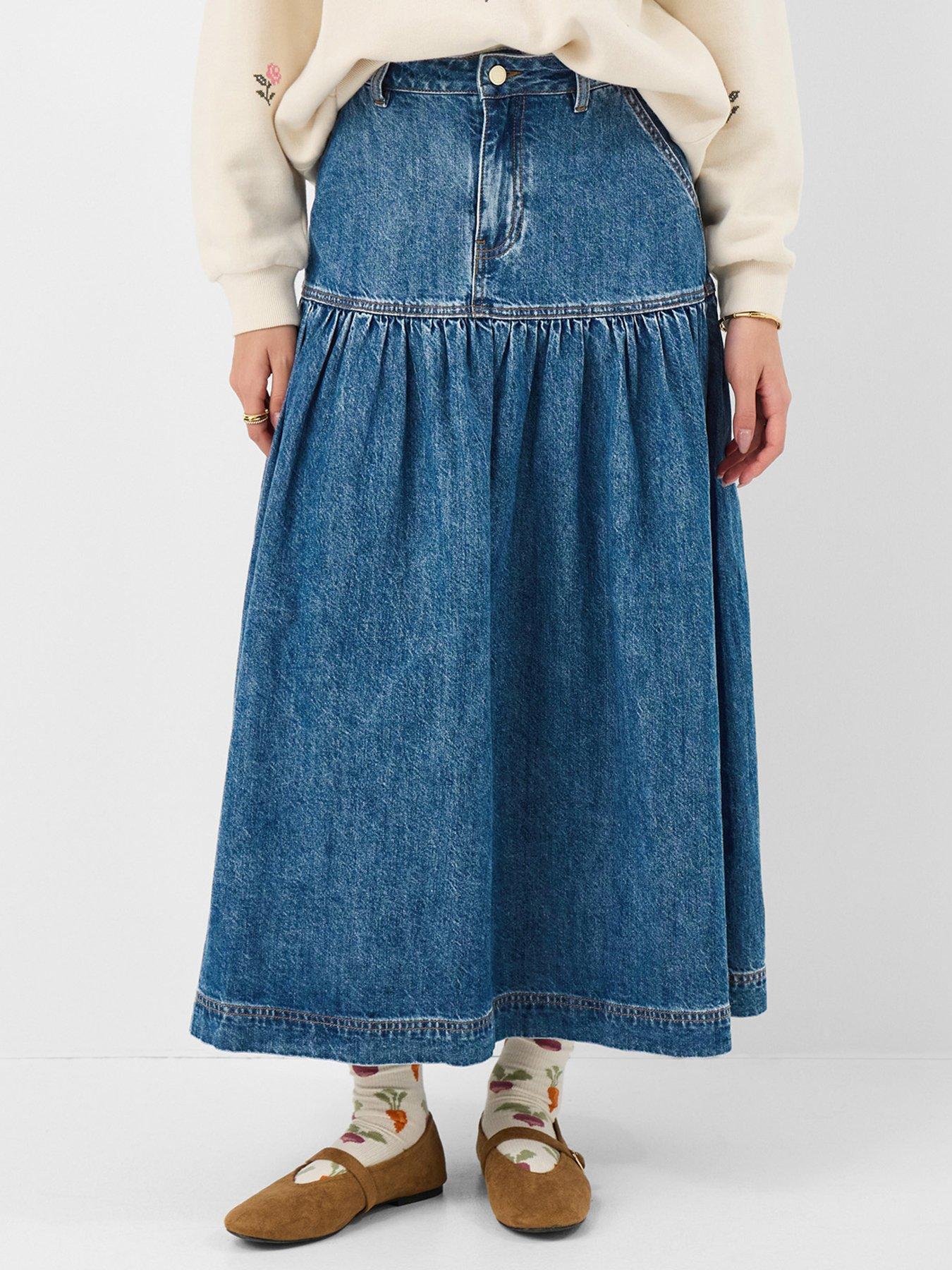 Accessorize Denim Midi Skirt