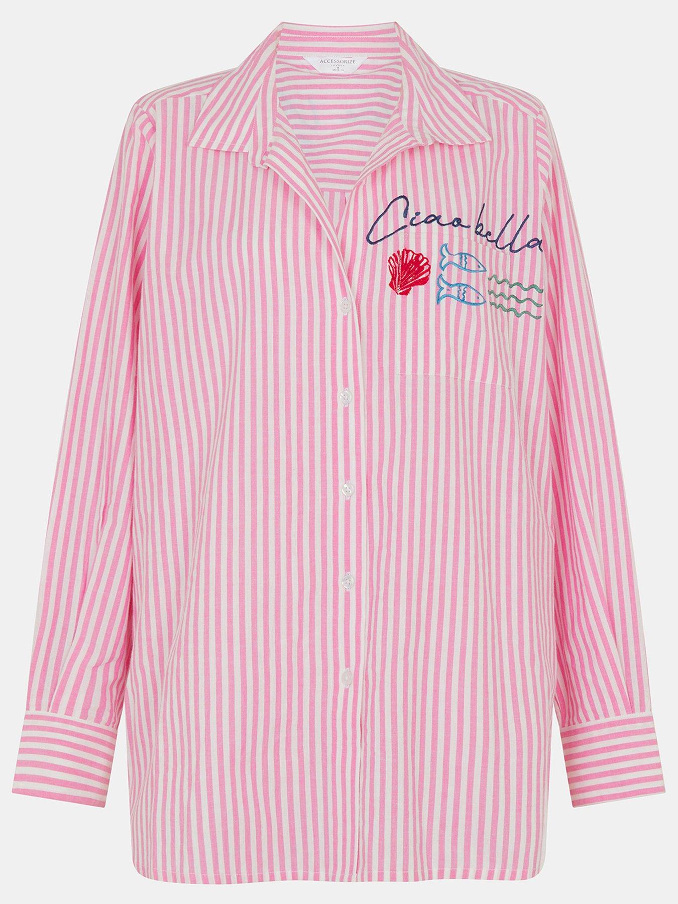 Image 5 of 5 of Accessorize Ciao Bella Embroidered Stripe Shirt