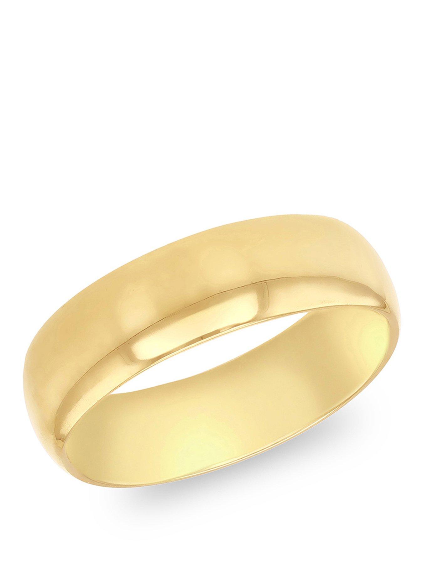 The Love Collection 9ct Yellow Gold 6mm Comfort Fit Plain Wedding Band Ring