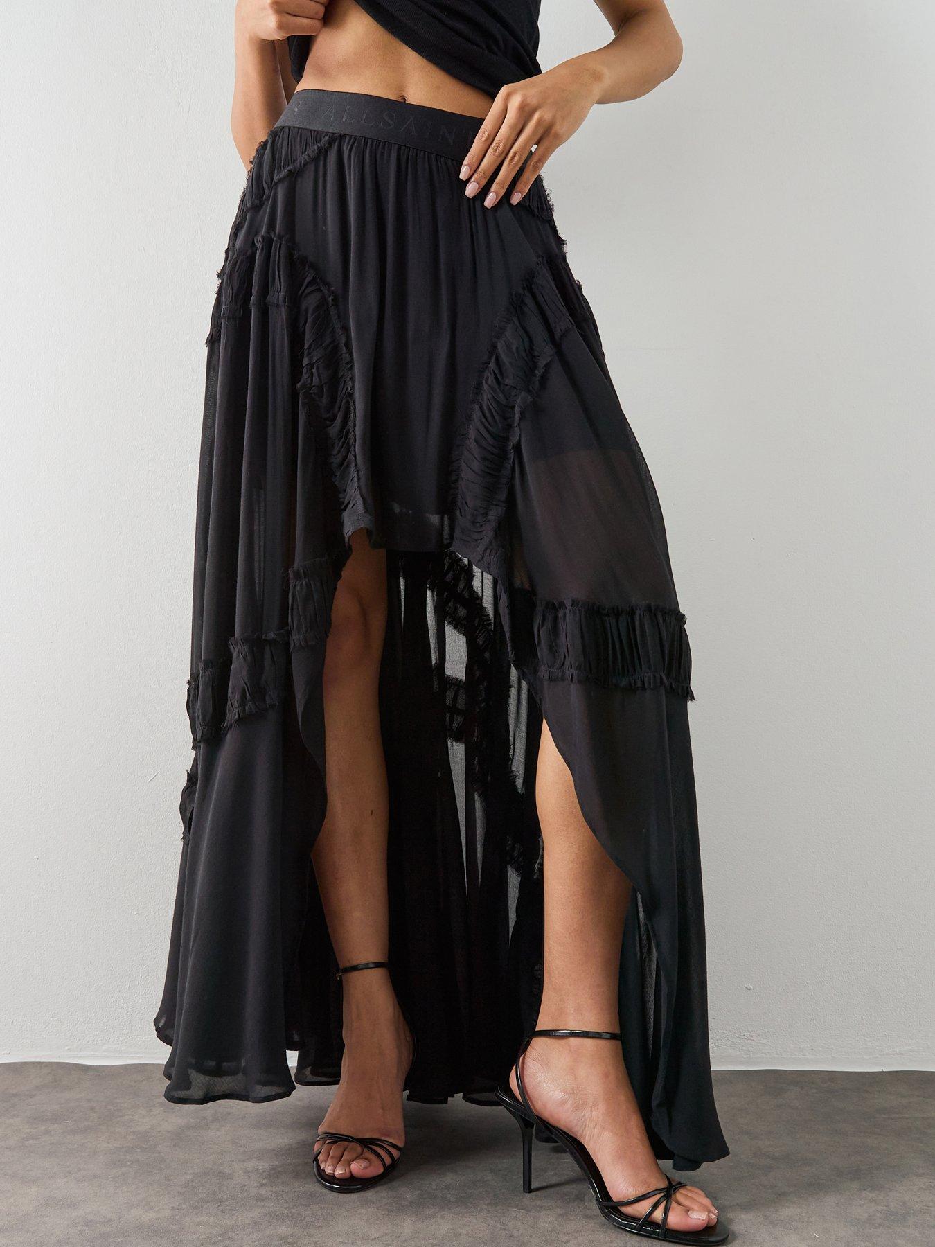 Image 1 of 6 of AllSaints Dorina Skirt - Black