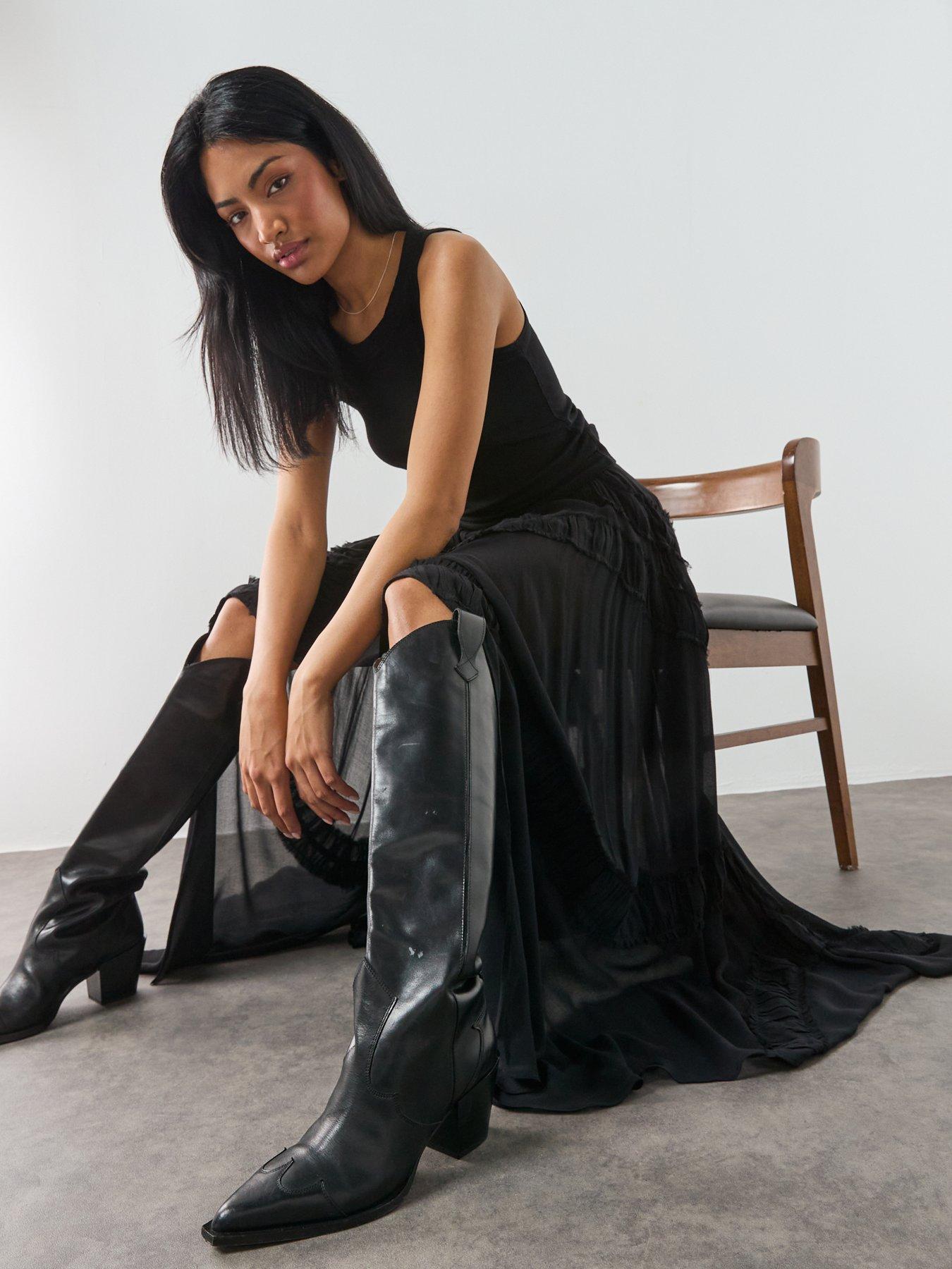 Image 4 of 6 of AllSaints Dorina Skirt - Black