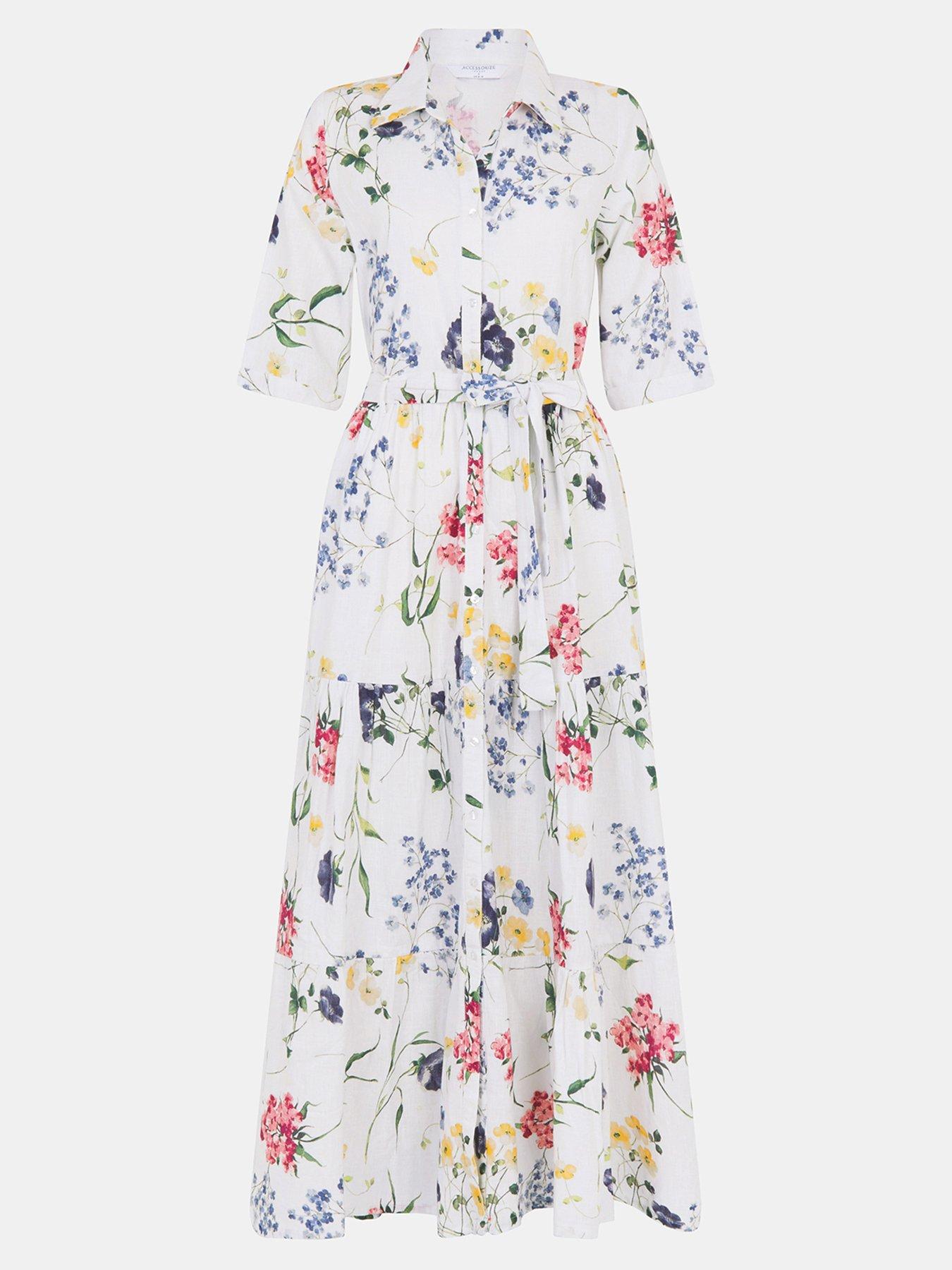 Image 4 of 4 of Accessorize Floral Print Belted Maxi Dress