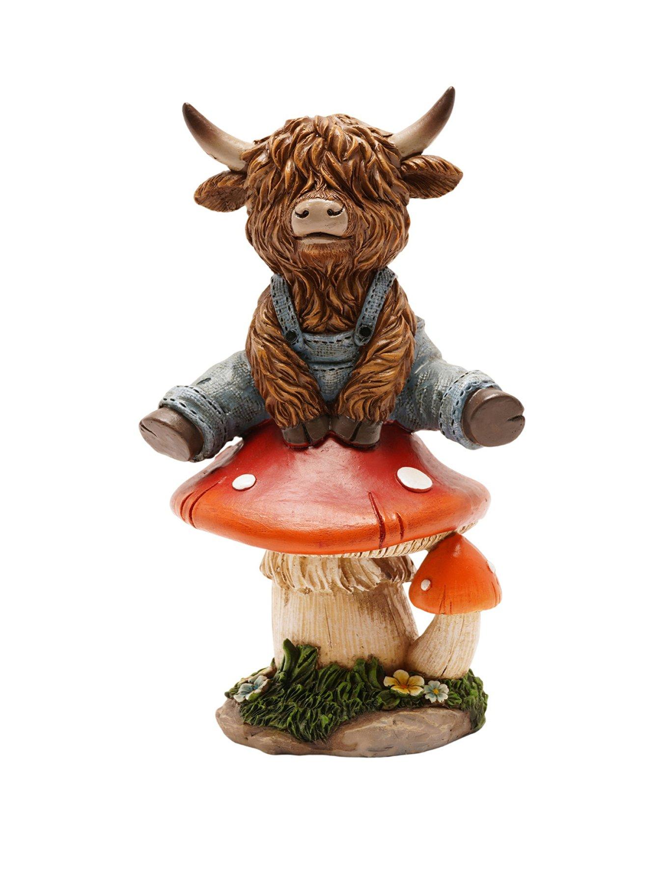 Country Living Highland Cow On A Mushroom
