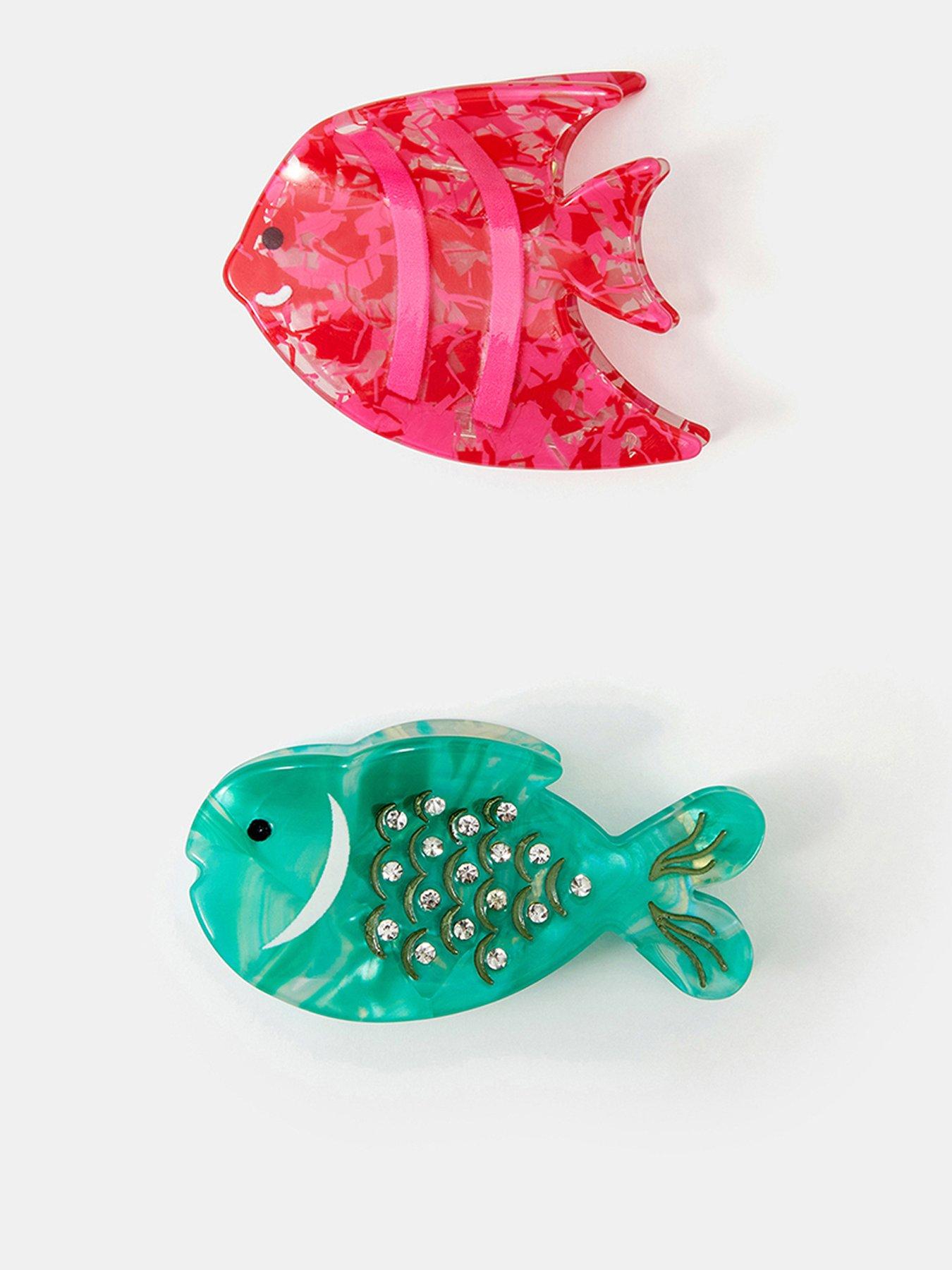 Image 1 of 3 of Accessorize 2-pack Tropical Fish Claw Clips