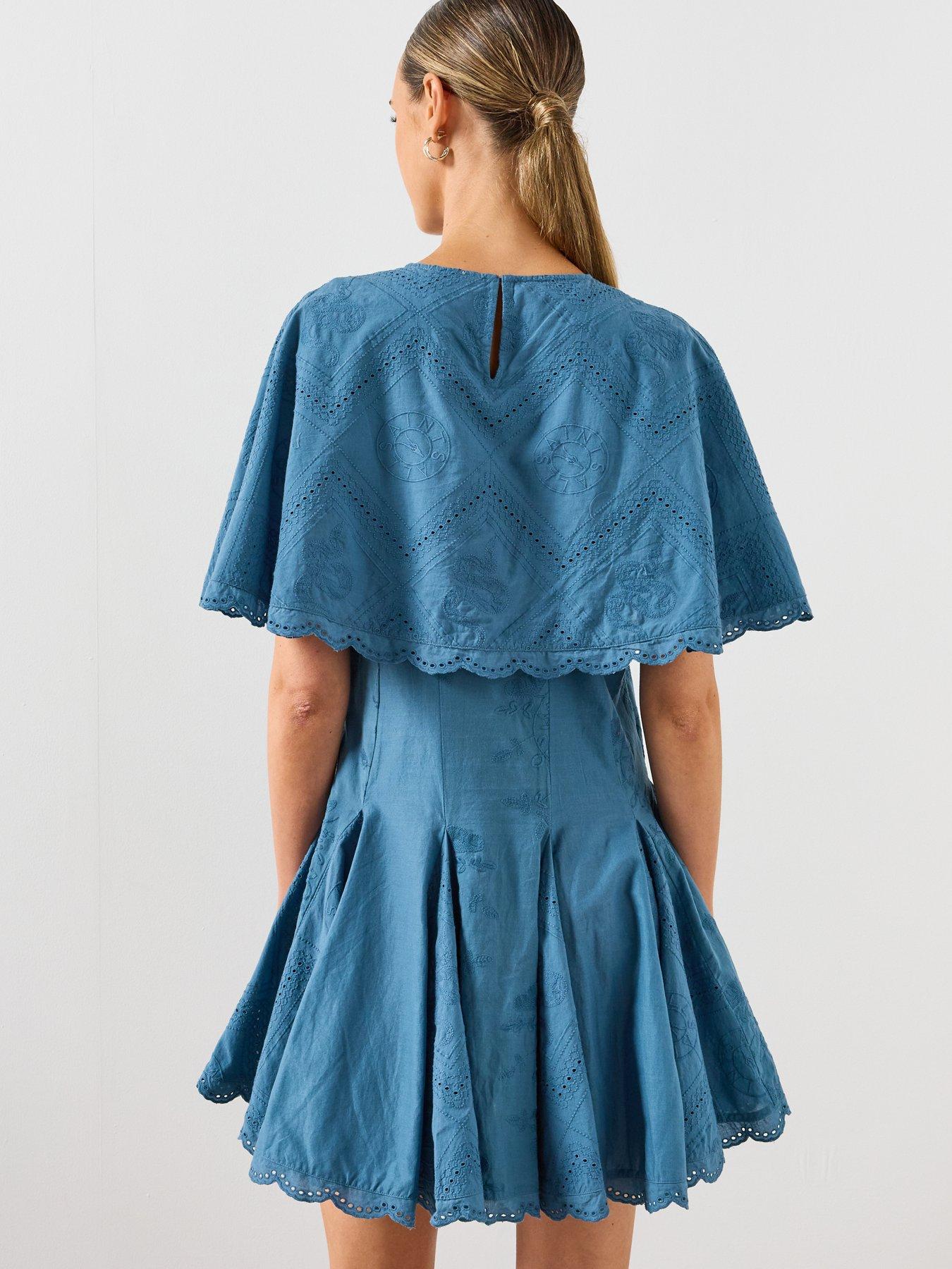 Image 2 of 5 of AllSaints Corla Slim Fit Mini Dress - Captain Blue