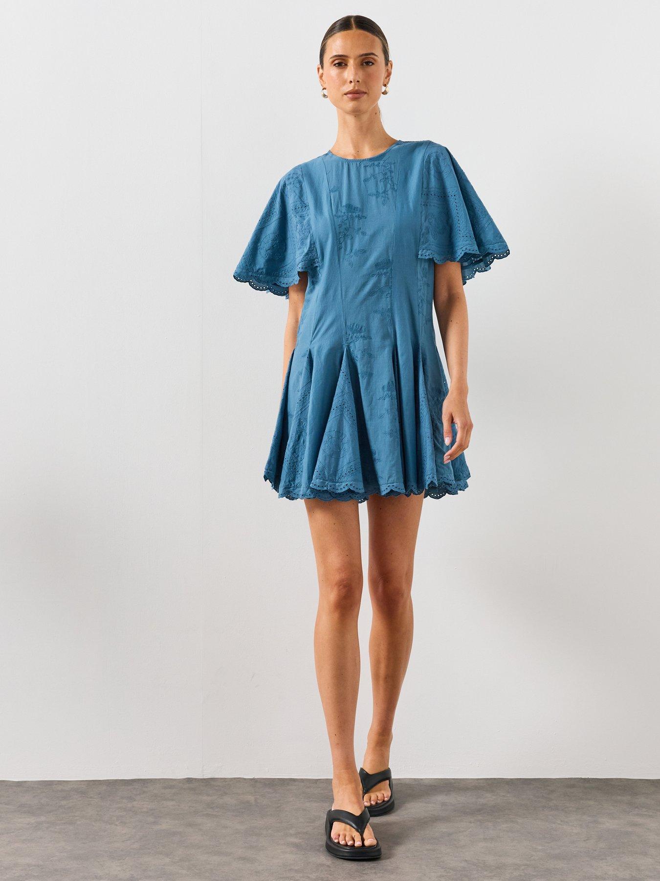 Image 3 of 5 of AllSaints Corla Slim Fit Mini Dress - Captain Blue
