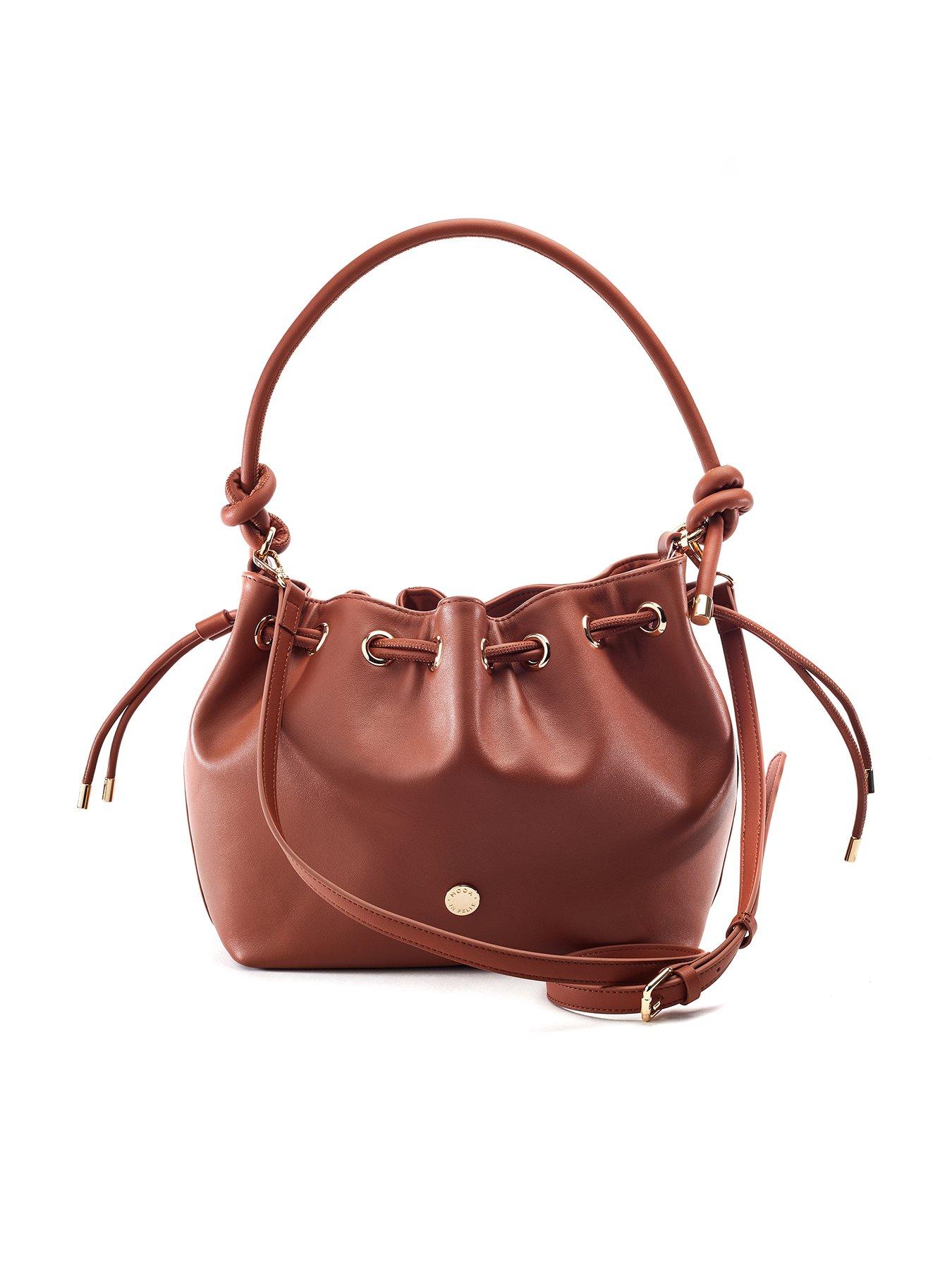 Moda In Pelle Ruched Eyelet Detail Knot Bag