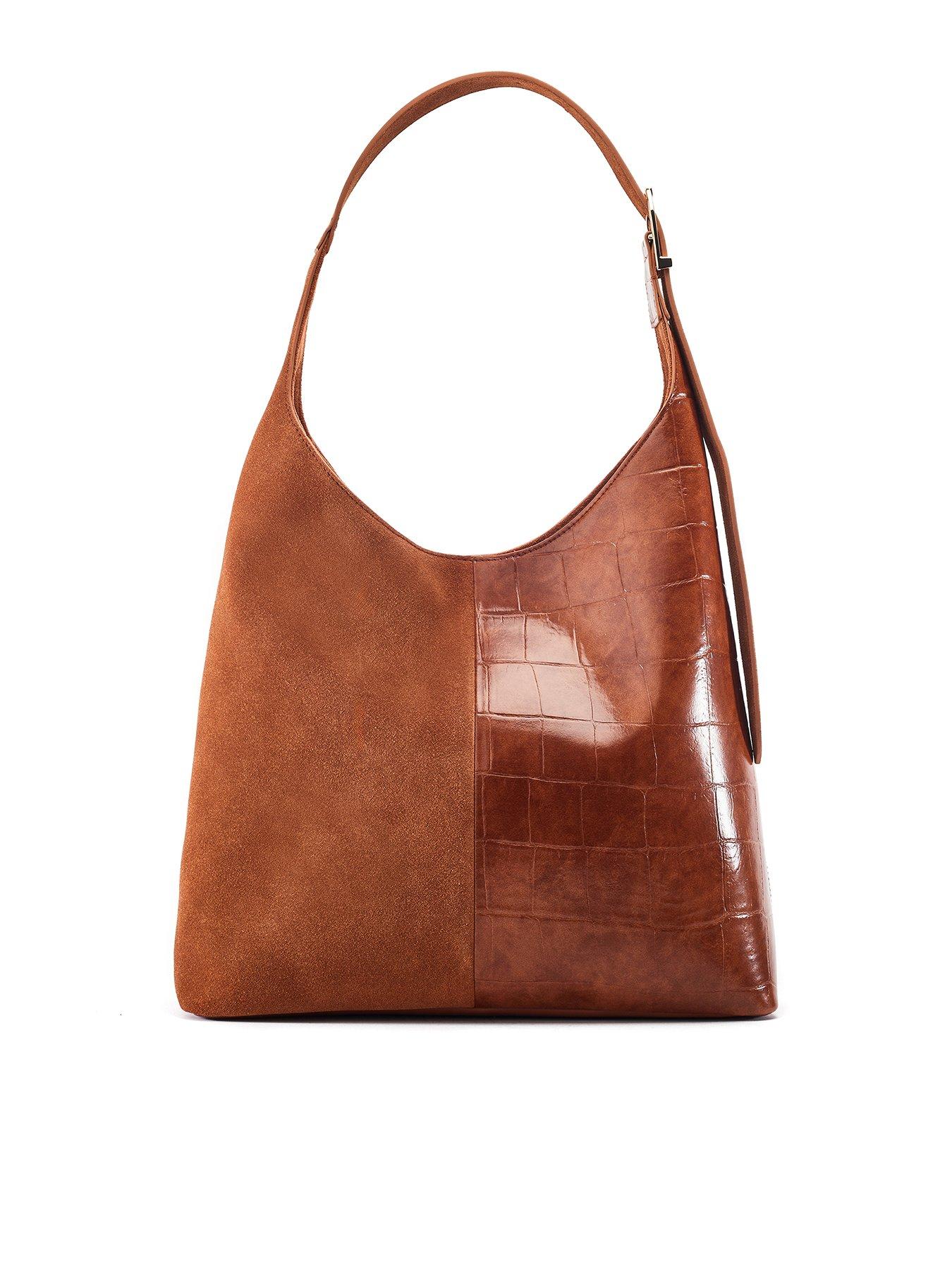 Moda In Pelle Large Two Tone Tote - Brown