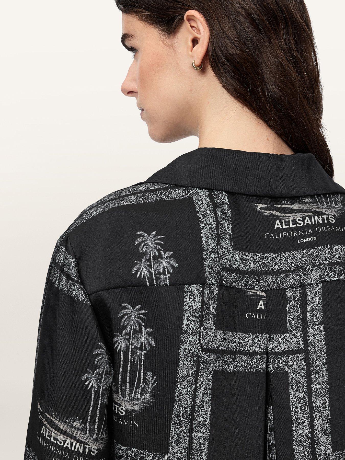 Image 5 of 7 of AllSaints Lettie Pleated Long Sleeve Shirt - Black