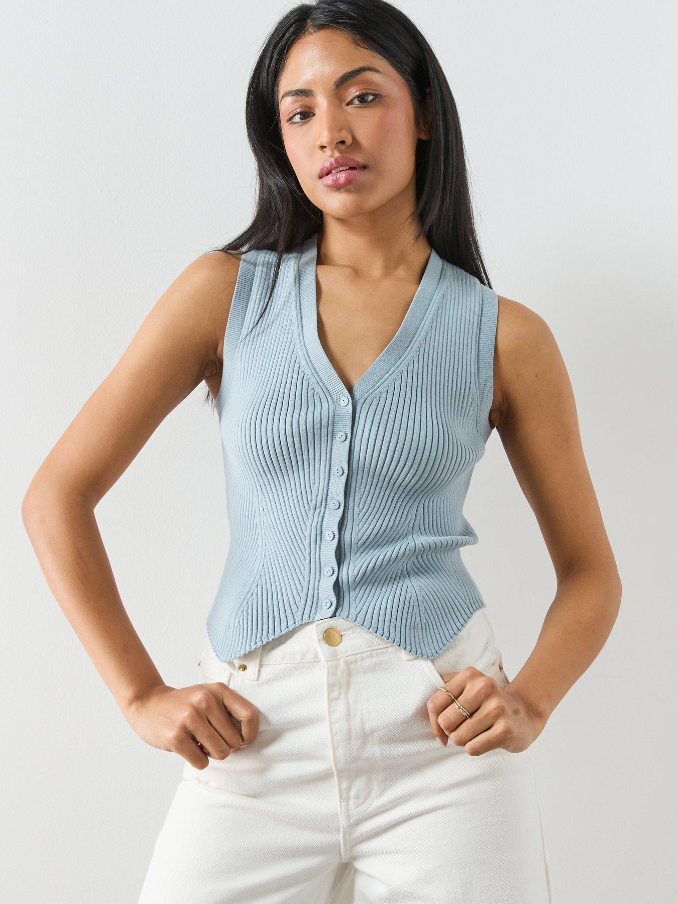 AllSaints Cruz Waistcoat, Blue, Size Xs, Women