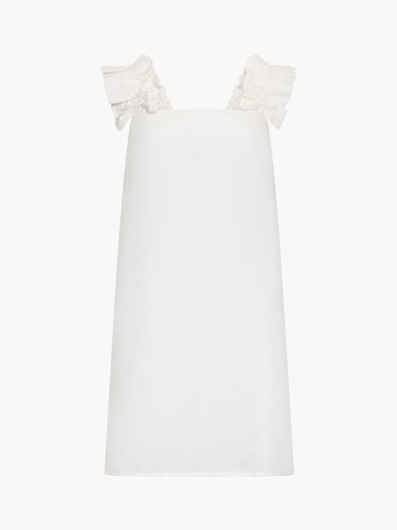 Image 5 of 5 of French Connection Linen Blend Ruffle A-line Mini Dress