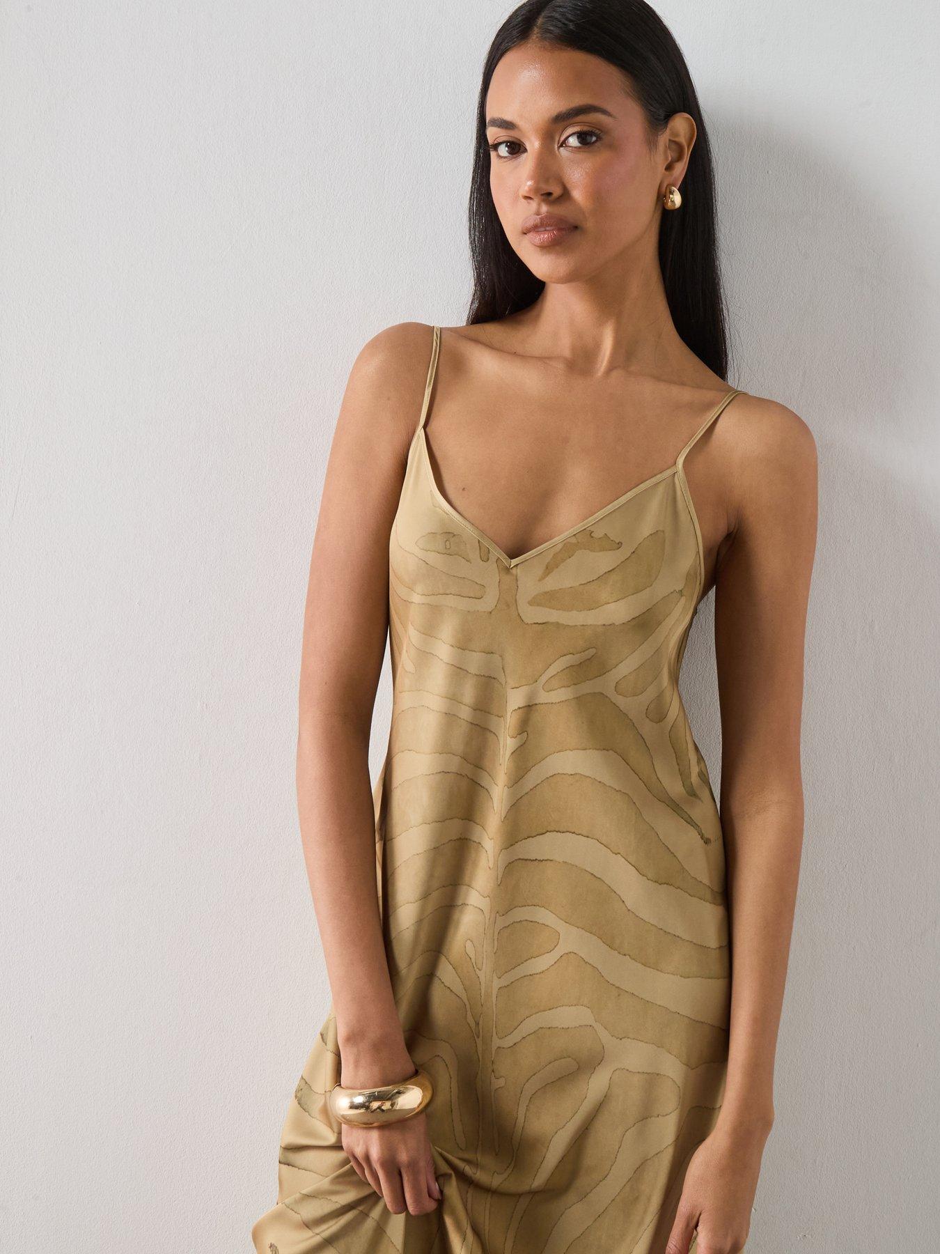 Image 4 of 6 of AllSaints Leona Dress - Gold