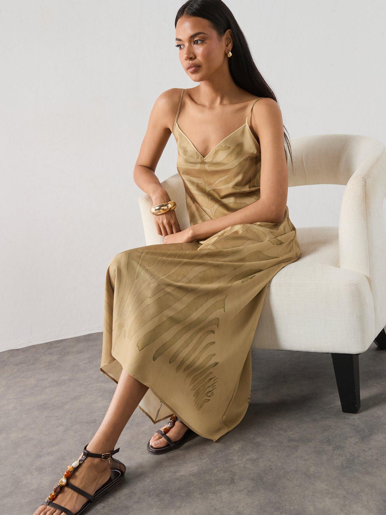 Image 5 of 6 of AllSaints Leona Dress - Gold