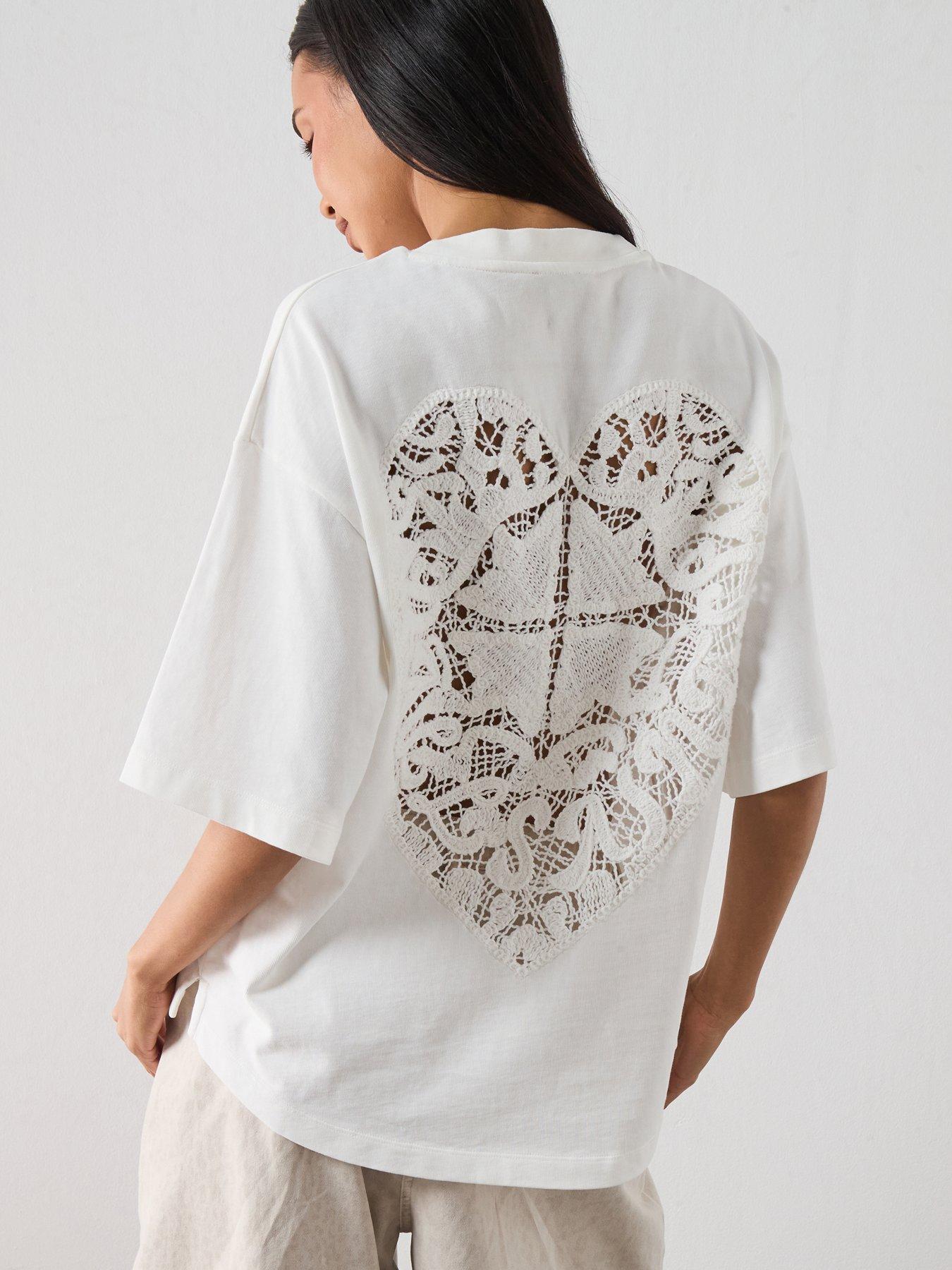 AllSaints Esme Amelie T-Shirt, White, Size L, Women
