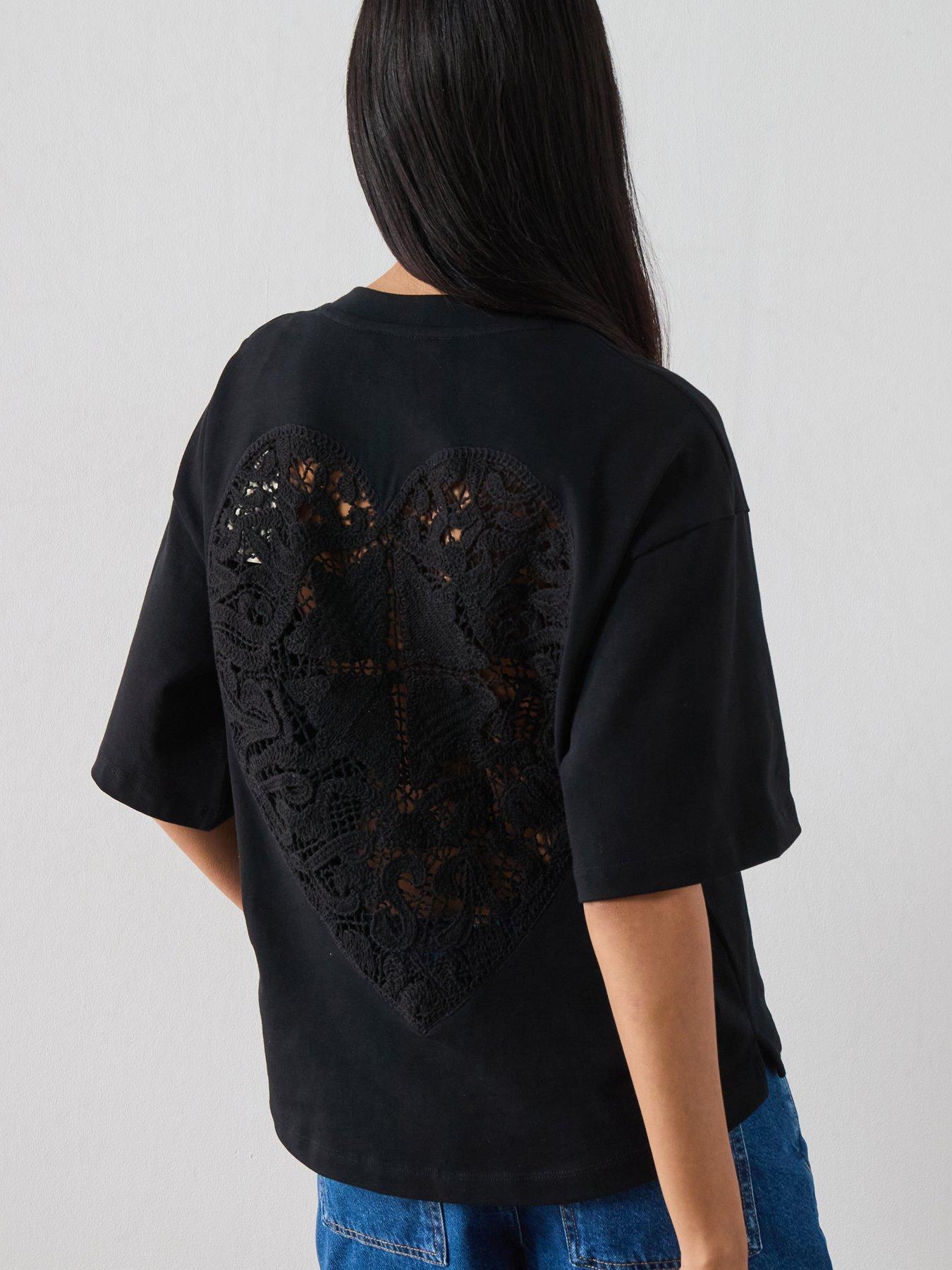 AllSaints Esme Amelie Tee, Black, Size Xs, Women