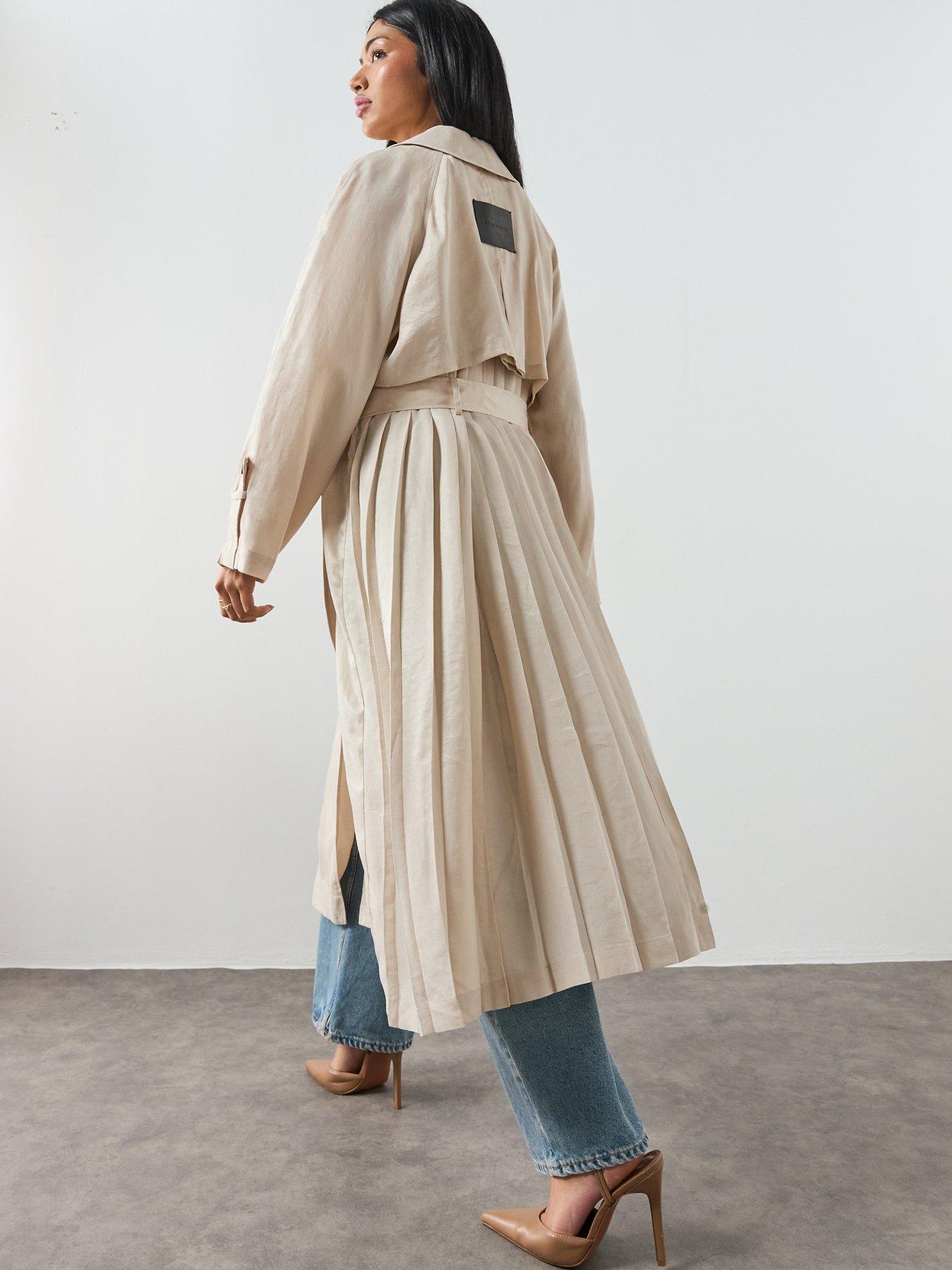 Image 2 of 6 of AllSaints Lizie Trench Coat - Off White