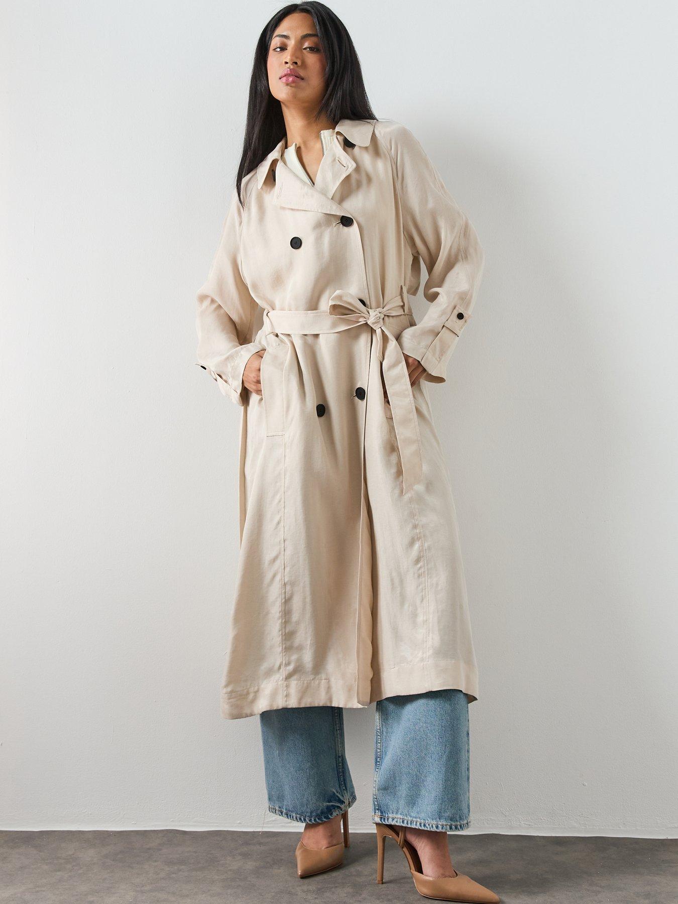 Image 3 of 6 of AllSaints Lizie Trench Coat - Off White