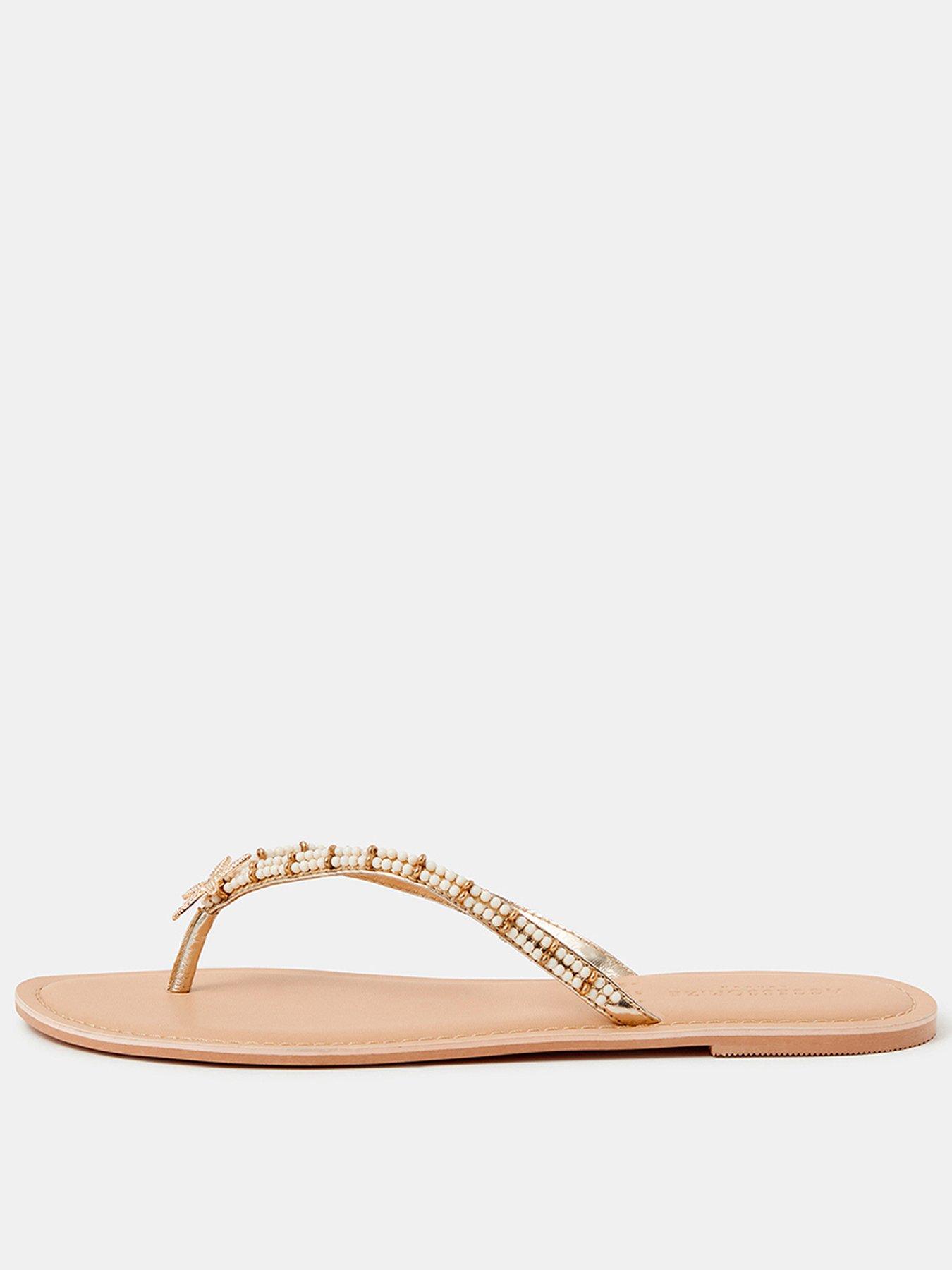 Accessorize Starfish Beaded Flip Flops