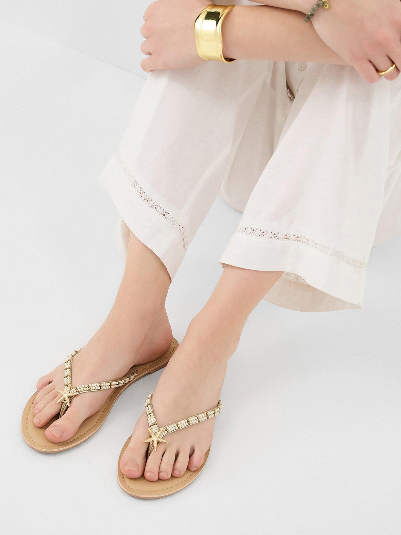 Image 4 of 4 of Accessorize Starfish Beaded Flip Flops