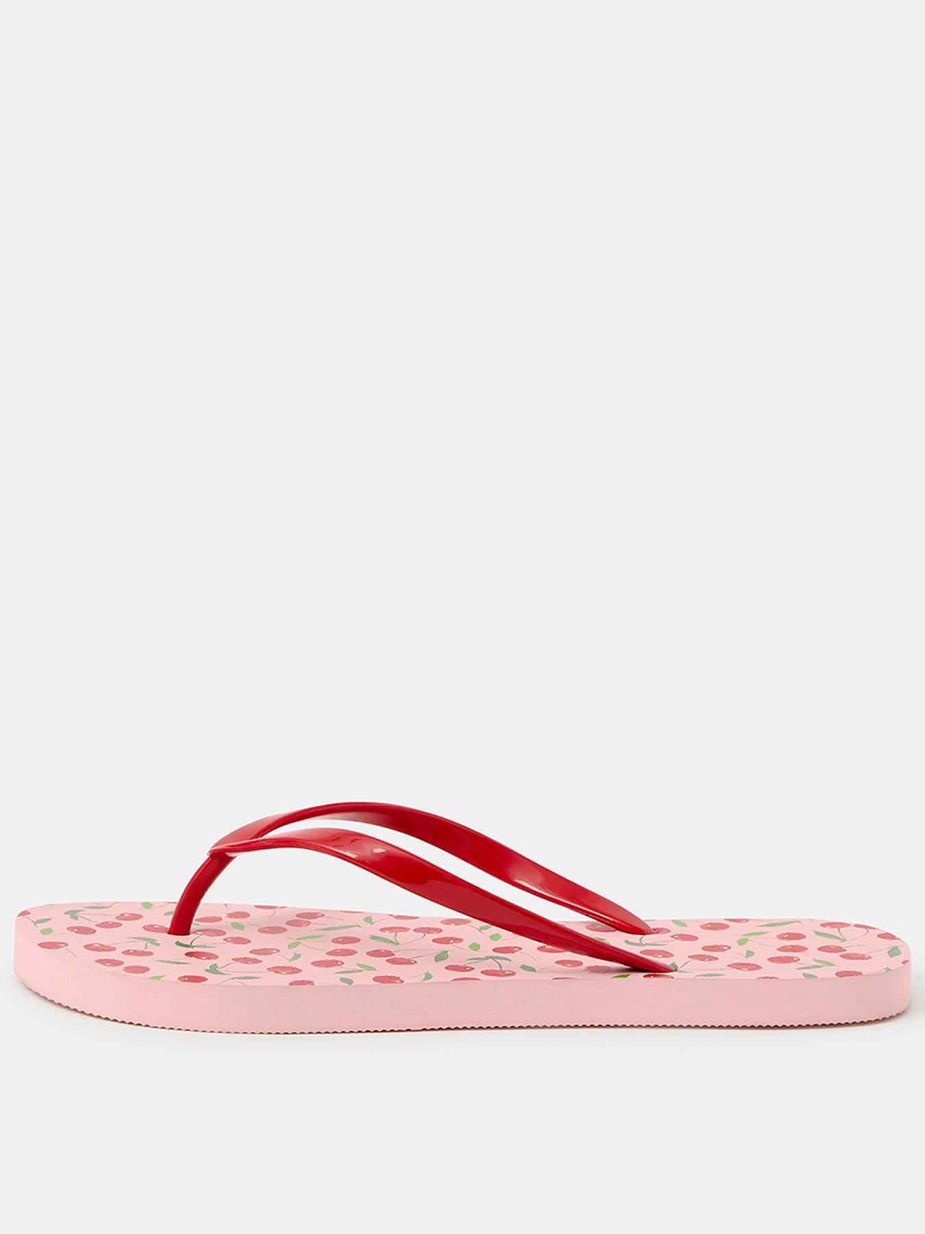 Accessorize Cherry Print Flip Flops