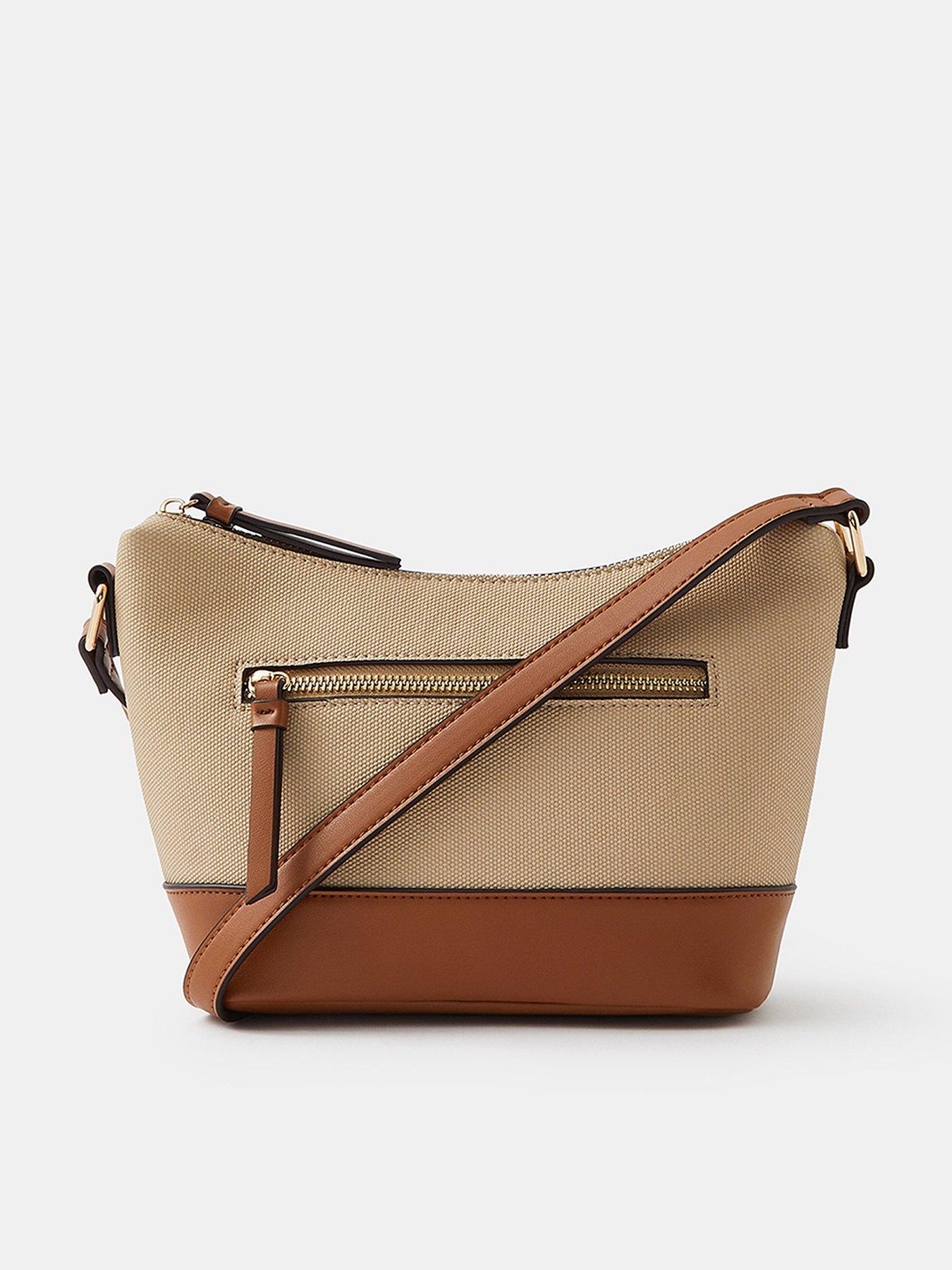 Image 1 of 5 of Accessorize Two Tone Canvas Crossbody Bag
