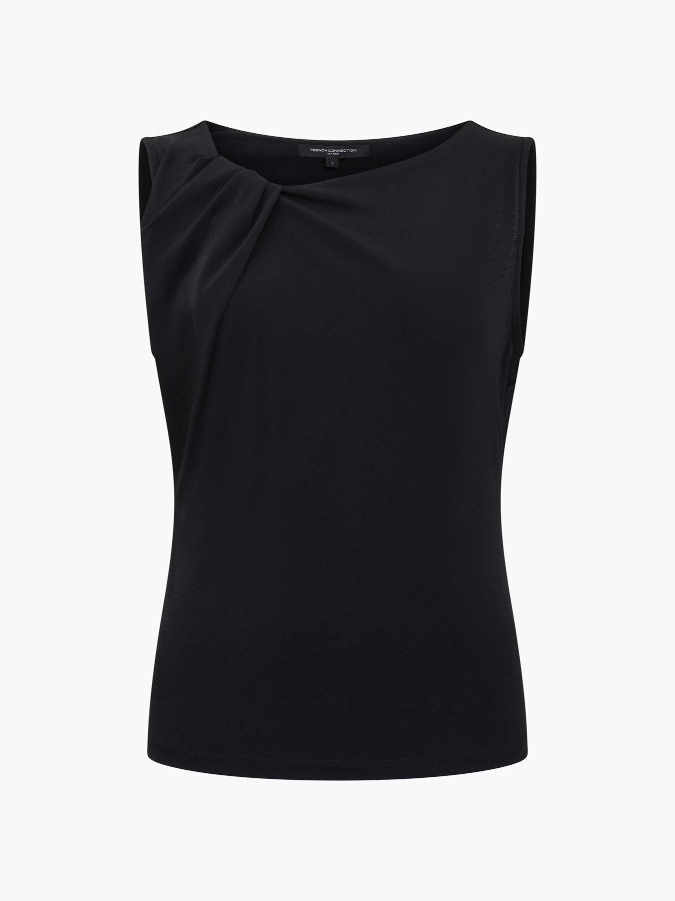 Image 5 of 5 of French Connection Asymmetric Sleeveless Knot Design Jersey Top