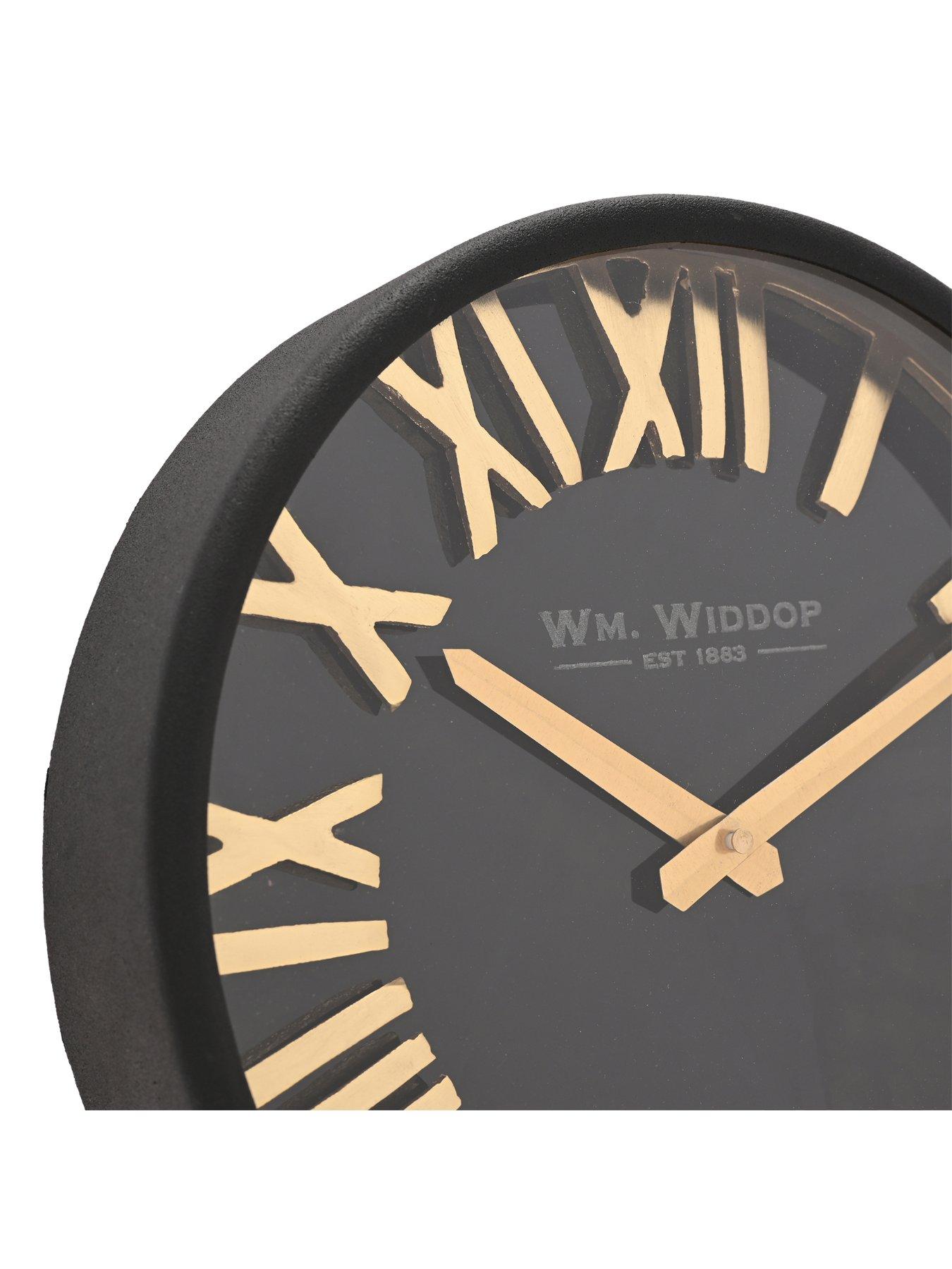 Image 4 of 7 of Hestia Black &amp; Gold Table Clock - 25cm